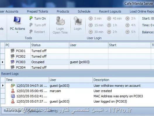 خیلی تشکر
مشکل همین بود اصن IP Range  ماشین ها و روتر یکی نبودند که الان یکی شدند
اما یه مشکل دیگه . در خال حاضر رو سرور نسخه سرور و روی کلاینت  هم نسخه کلاینت برنامه نصب شده که در زمان نصب ازت username , password میخواد واسه همین اول رفتم یه user یا مشتری روی نسخه سرور تعریف کردم که رو سیستم ، مشتری بتونه لاگین کنه .آدرس سرور رو هم دستی دادم و پیغام connected هم داد.از طرفی روی سرور که مدام این ارتباطات با مشتری رو ثبت میکنه الان داره میگه ادرس مک روی سیستم مورد نظر خالیه ؟ این ادرس رو چطوری بدست بیارم کجا ست کنم که برنامه سرور بتونه ادرس مک سیستم های دیگه رو داشته باشه ؟
||http://network.tosinso.com/files/get/21e3c5bd-ac58-4c13-a55f-0b4e240979fd||