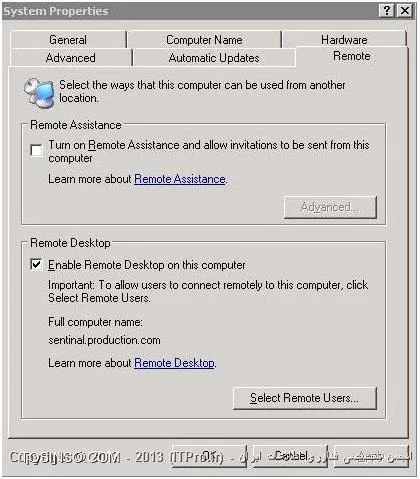فعال کردن Remote Desktop  یا RDP