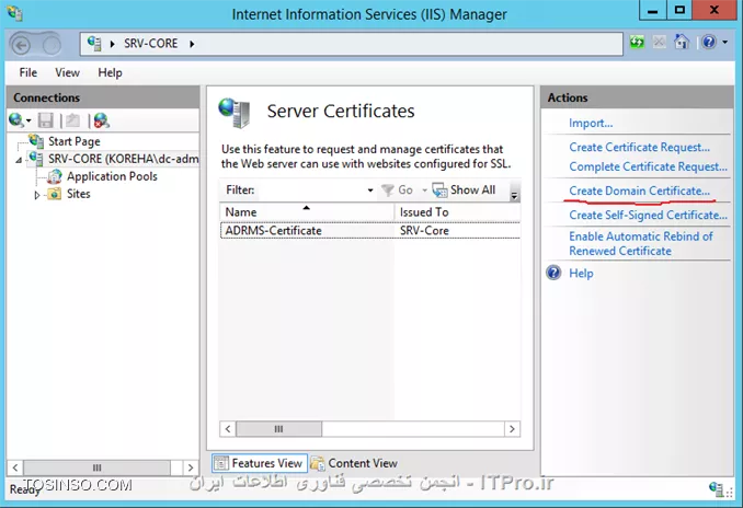 آموزش راه اندازی RMS یا Right Management Services در ویندوز سرور 2012
