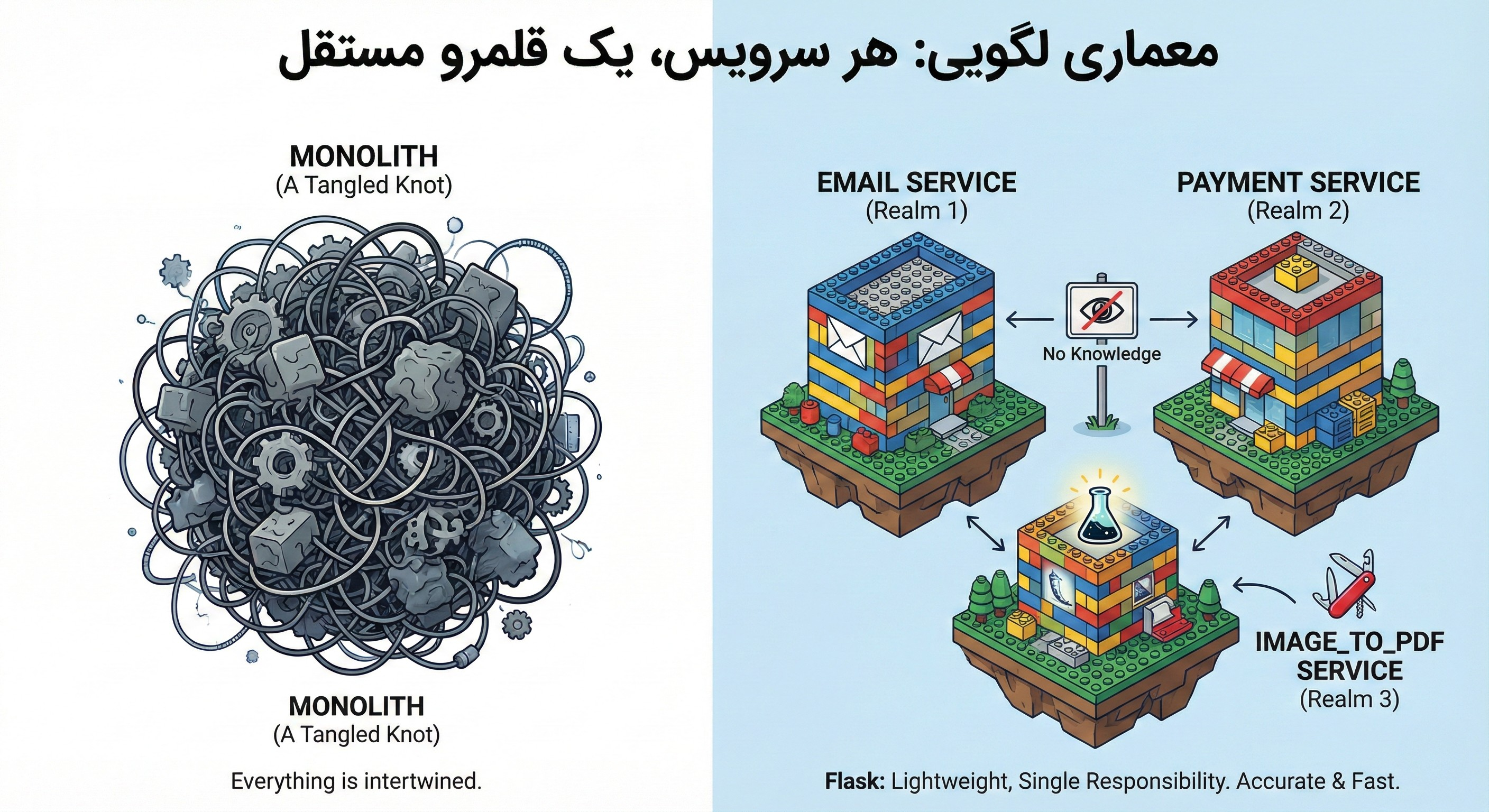 معماری لگویی: هر سرویس، یک قلمرو مستقل