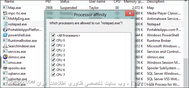 چگونه نرم افزار های ویندوز را مجبور به استفاده از یک CPU خاص کنیم ؟