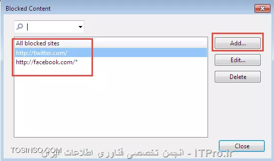 مسدود نمودن سایت ها در opera