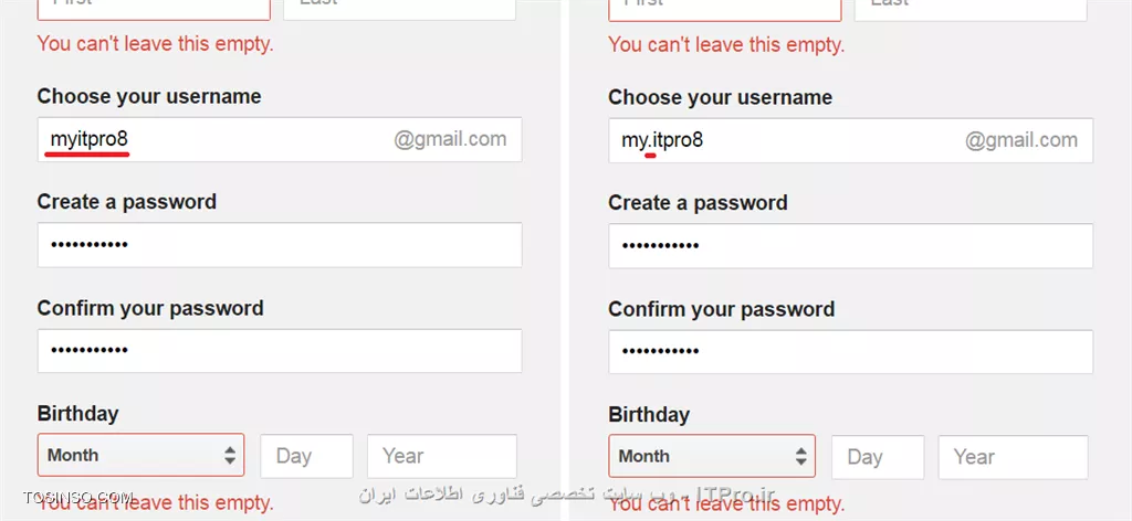 آموزش ساخت 2 اکانت با یک ایمیل برای ثبت نام در وب سایت