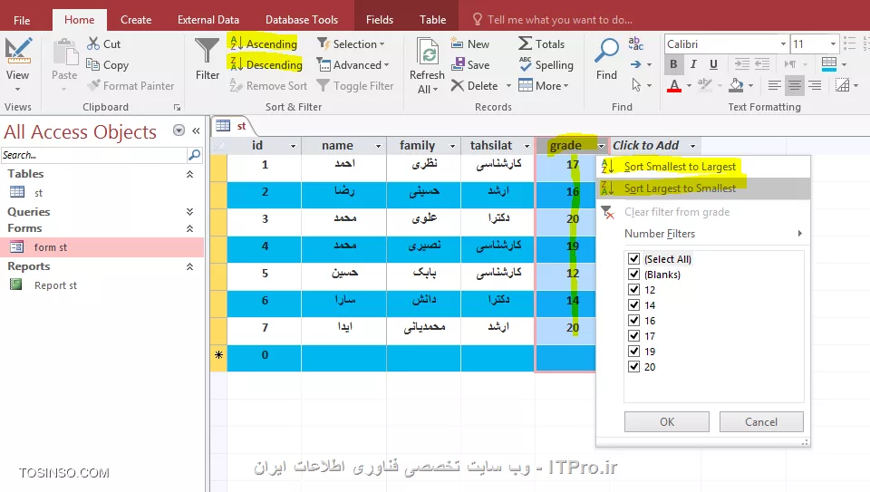 آموزش اکسس 2016 (Access) قسمت 10 :  کار با جداول 