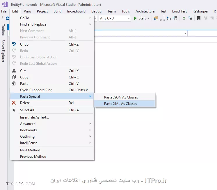 تبدیل فایل XML به کلاس سی شارپ