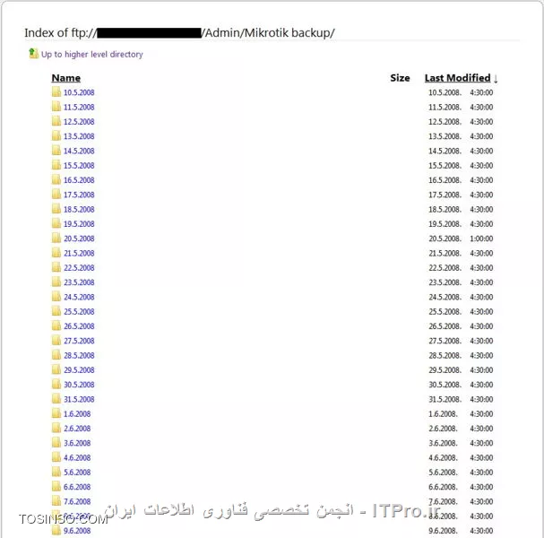 Hosting the backups on a secured FTP server
