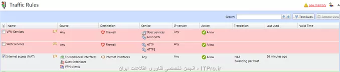 سلام
ابتدا 2 تا کارت شبکه نصب کنید و یکی متصل به شبکه داخلی و یکی متصل به اینترنت (مودم ADSL)  و سپس روی اونها ip  ست کنید اگر مودم در حالت بریج بود روی اینترفیس کانکشن PPPOE  ست کنید 
||http://network.tosinso.com/files/get/b91e199a-5728-4121-ad7a-81df1521acce||

||http://network.tosinso.com/files/get/33458684-8b47-4073-beef-25cad939903d||

سپس یوزر تعریف می کنید 

||http://network.tosinso.com/files/get/19e2fea4-0319-448c-8ab6-fbdf11dfd3ed||

محدودیت مورد نظر را به یوزر اعمال می کنید 

||http://network.tosinso.com/files/get/ac04e11f-4fcc-49d6-a03c-533896f8802c||

gateway  سیستم کاربران را IP کریو قرار می دهید

||http://network.tosinso.com/files/get/94deded2-d154-45b0-abaf-4016eaeccad8||

کاربر موقع باز کردن وب سایت به صفحه لاگین کریو فرستاده میشه پس از وارد کردن نام کاربری می تواند از اینترنت استفاده کند

||http://network.tosinso.com/files/get/05e6e8a6-8c3a-4c12-97cc-807656fedf58||

||http://network.tosinso.com/files/get/0d57c246-e73b-483c-97ea-05028a916280||

کاربر برای دیدن مقدار حجم مصرفی باید ip کریو را وارد کند 

||http://network.tosinso.com/files/get/2d1a2784-7e42-4200-b8cb-d2595cbbfb87||

البته اگر در شبکه Active Directory  داشته باشید که ابتدا کریو را جوین میکنید و سپس کاربران می توانند با یوزر خودشان از اینترنت استفاده کنند 
برای اینکه کاربر ابتدا احراز هویت شود تیک Always require users to be authenticated when accessing web pages را بزنید 

به صورت پیش فرض کریو یه rule  داره که دسترسی به اینترنت را برای تمام سرویس ها allow کرده که شما بعدا می توانید طبق سیاست های خودتون rule  های جدید بسازید و سرویس های خاصی را ببندبد 

||http://network.tosinso.com/files/get/2998c46b-d8a3-4243-903e-9dff79f0aa10||
