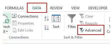 ادونس فیلتر در اکسل