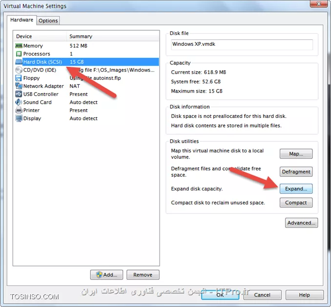 روشهای افزایش فضای دیسک مجازی در VMware 