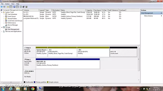 سلام
مشکل اینحاست که من درایو رو unllocated کردم ولی قسمت نصب کالی قسمت پارتیشن بندی یعد زدن manual این 50 gb رو نشون نمیده . درایو c هست با 100 mb  یه درایو و درایو d تقریبا 400  
gb ولی 50 gb unllocated نیستش
||http://tosinso.com/files/get/2b82ea70-42ac-454e-acb8-cd948fa29892||||http://tosinso.com/files/get/1dfcd550-8d73-449c-b4d4-12d26a760862||

