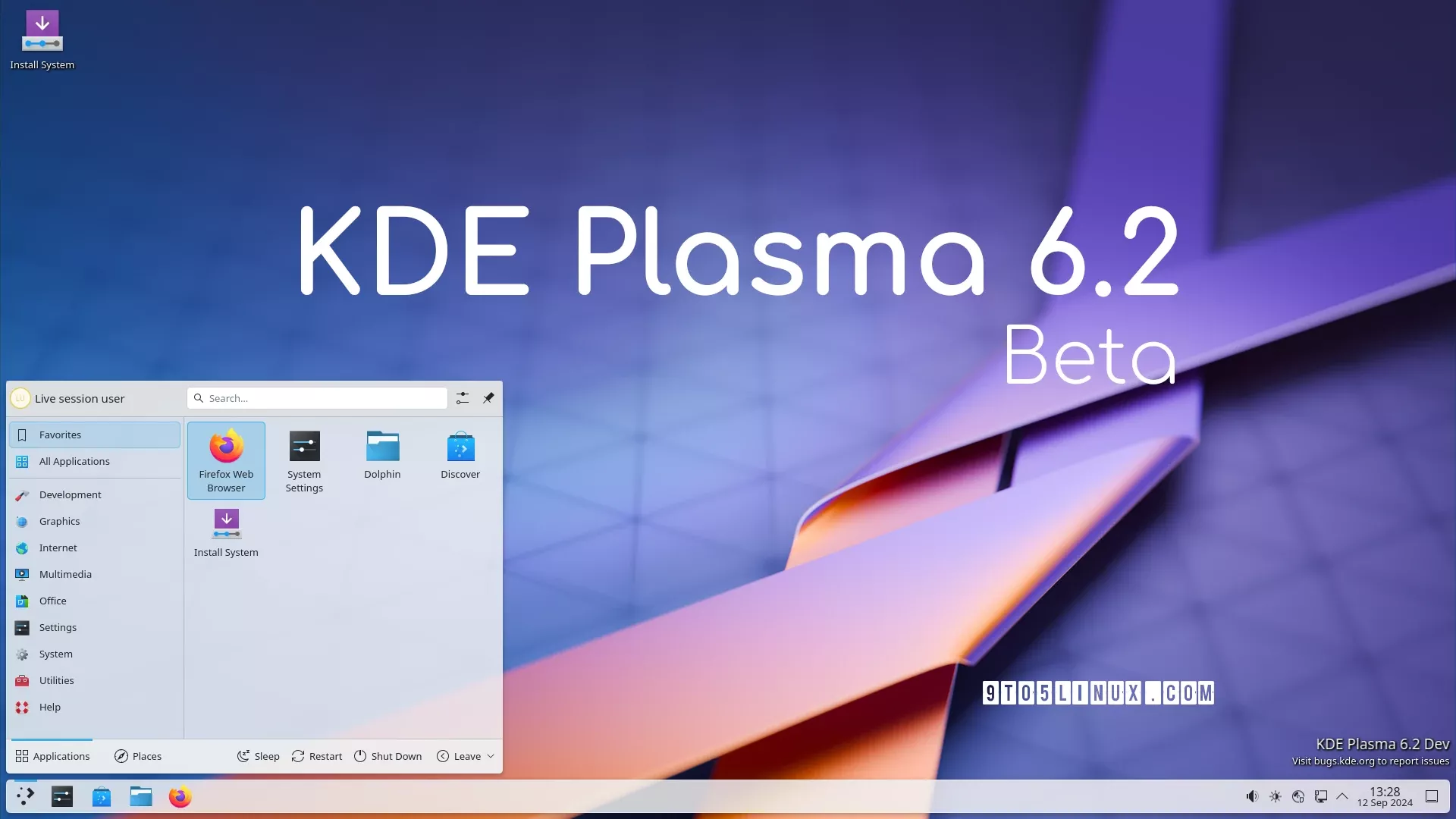 دسکتاپ KDE لینوکس