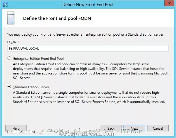 به نام خدا
با سلام 
منظورم از نصب Sql Server 
این بود که این پیغام را میدهد
||http://network.tosinso.com/files/get/52b8a921-e0b0-4c11-b89f-669f910cb006||
||http://network.tosinso.com/files/get/f3403d65-6ccb-46da-8690-d3ba726900a4||

و اینکه منظور شما از FQDN سرور Lync چیه من درقسمت نام دومین را وراد میکنم مثال Lab.local که درست نشد حتی با نام FE01.Lab.Local را هم که وارد میکنم این خطا رو میده
مانند تصویر زیر وارد میکنم
||http://network.tosinso.com/files/get/30d65069-bb05-44f6-b8d7-e55c9ad02c7b||
||http://network.tosinso.com/files/get/d40c2ff4-d265-493e-9426-c0ca37e486e5||
و تنظیمات Dnsمانند تصویر زیر میباشد
||http://network.tosinso.com/files/get/2baa086a-d561-49c6-b8b8-bca25cf586cd||
به بزرگواریتون ببخشید و بابت کمکتان خیلی ممنونم 
انشالله همیشه موفق و پیروز  باشید
