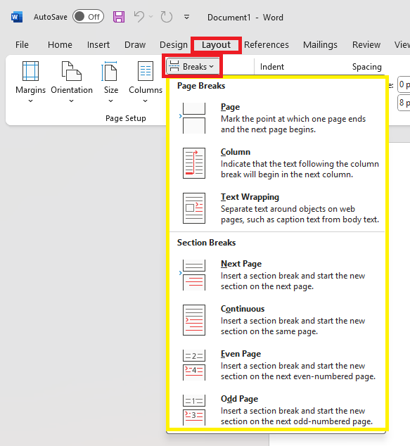 آموزش کامل Section Break