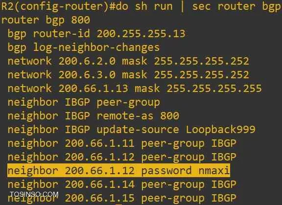 BGP Authentication MD5