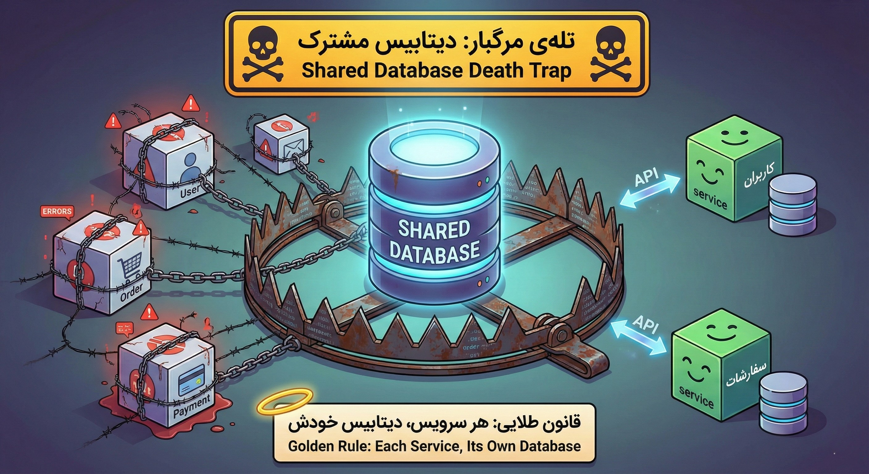 تله&zwnj;ی مرگبار: دیتابیس مشترک (Shared Database)