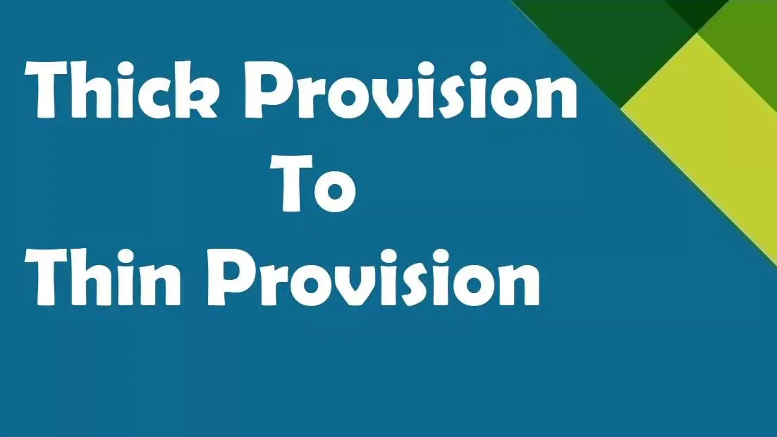 آموزش تبدیل دیسک Thick Provision به Thin Provision به زبان ساده