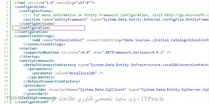 خیلی متچکر از Sample گذاشتید .. 
اما یه سوال دیگه داشتم اگه لطف کنید این قسمت رو نگاه بندازید راستش من خیلی گشتم که مشکل رو رفع کنم متوجه شدم در Appconfig در خط 7 </configuration> اضافه وجود داره .. وقتی اون رو پاک کردم دیتابیسم با موفقیت درست شد  و به قسمت اروو هام نگاه کردم دیدم InnerException قسمت دوم ( داخلی ) به Line 7 اشاره داره ... که همین اروو هم در خط 7 Appconfig بوجود آمده .آیا از همین جا میشه متوجه خطا مانند این موضوع شد ؟؟!.. یا این امر اتفاقیه.. 

||http://programming.tosinso.com/files/get/33f86d63-f553-4949-8ee1-d5011847882e||


||http://programming.tosinso.com/files/get/12595c84-b77b-4940-b12e-b49e0dee846d||


ممنون ..