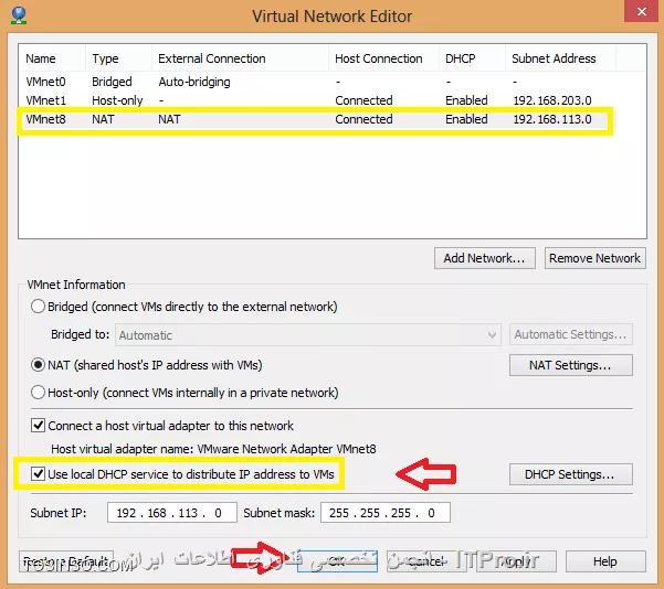 در این آموزش قصد دارم نحوه راه اندازی و استفاده از نرم افزار Net Support School رو بر روی VMware به صورت شماتیک توضیح بدم گرچه این روش در عمل کاربردی نداره ولی یک روش تمرینی خوب برای یاد گرفتن این نرم افزار کاربردی است. قسمت اول این اموزش مربوط به راه اندازی ماشین مجازی هست (اگر اشنایی دارید به بخش دوم مراجعه کنید) و بخش دوم استفاده از نرم افزار Net Support  ، در این مطلب آموزشی بر اساس یک سناریو نصب و راه اندازی VMWare و اتصال آنها به اینترنت و ایجاد یک شبکه داخلی و سپس راه اندازی نرم افزار کاربردی Net Support بر روی 3 ماشین VMWare که یکی از آنها به عنوان دستگاه معلم (Tutor) و 2 دستگاه دیگر به عنوان دانشجو (Student) شبیه سازی میشود.بر طبق این سناریو به ترتیب زیر 3 ماشین VMWare ایجاد میشود.
قدم اول : ایجاد یک ماشین مجازی جدید به ترتیب زیر:
||http://tosinso.com/files/get/c422d8d5-5359-4b5d-90c2-fcb1334963ef||
قدم دوم : یکی از دو حالت Typical یا Custom را انتخاب کرده و Next را میزنیم.
||http://tosinso.com/files/get/823e8f27-f990-4c0b-aecc-6d8c7c62d77e||
قدم سوم : در این مرحله میتوانیم محل فایل ایزوی ویندوز 8 را مشخص کرده و یا ان را به بعد موکول کنیم.
||http://tosinso.com/files/get/e76fa852-0add-402d-bf8f-fbc98eacfa0f||
قدم چهارم : در این مرحله نوع سیستم عامل و ورژن محصول را انتخاب میکنیم.
||http://tosinso.com/files/get/cf51fbad-5deb-4a73-a59a-382aec627b84||
قدم پنجم : نام ماشین مجازی را مشخص میکنیم.
||http://tosinso.com/files/get/3e1aa1aa-a0ca-4a3f-a1b6-4395d6e32c1f||
قدم پنجم : سپس با زدن Customize Hardware میتوانیم تنظیمات سخت افزاری ماشین مجازی را به دلخواه خود انجام دهیم.
||http://tosinso.com/files/get/25545a3a-c7b0-4914-b95c-03aed588ef1b||
قدم ششم : در این مرجله مقدار RAM ماشین مجازی را از طریق اسکرول تعبیه شده در سمت راست تعیین میکنیم
||http://tosinso.com/files/get/da09ec39-1df7-4d9b-aac9-fd883305fda9||
قدم هفتم : سپس تعداد پردازنده ها را مشخص میکنیم.
||http://tosinso.com/files/get/1d0edb30-b02e-40c6-85c2-5574c6e1d227||
قدم هشتم : در این مرحله حالت کارت شبکه خود را تعیین میکنیم. با توجه به شکل زیر 5حالت کارت شبکه مجازی در Vmware در نطر گرفته شده است که با توجه به سناریو NAT میتواند بهترین گزینه باشد.(نیاز به انصال هر ماشین به اینترنت بوده و ماشین ها باید به یکدیگر متصل شده و همدیگر را ببینند.)
||http://tosinso.com/files/get/f8e997b9-4baa-4268-86ad-4f2e0f0222f0||
قدم نهم : سپس مسیر فایل ایزوی سیستم عامل را تعیین میکینم.(در این سناریو هر 3 ماشین VM ویندوز 8.1)
||http://tosinso.com/files/get/87f047ce-6fe4-4f63-b3d0-e83871c302d7||
قدم دهم : سپس ویندوز 8 را نصب میکینم.
||http://tosinso.com/files/get/216fe59a-573e-4caa-ab1b-b3cd65d782ed||
قدم یازدهم : بعد از نصب هر VM میبایست برای هر ماشین VM Tools را هم برای راحتی کار و همچنین انتقال فایل نصب نرم افزار net support به ترتیب زیر نصب میکنیم
||http://tosinso.com/files/get/63d756e9-0dce-49e3-9133-8748cf1b65d6||
 قدم دوازدهم : همانطور که در شکل زیر میبینیم درایو مجازی VM Tools بر روی ماشین مجازی Mount شده و به راحتی کار نصب را انجام میدهیم.
||http://tosinso.com/files/get/e50fa9fe-5369-4f2f-9595-7865d66f7ae8||
قدم سیزدهم : فایل نصب نرم افزار Net Support را از سایت www.netsupportschool.com دانلود کرده و با توجه به نصب VM Tools فایل setup را به راحتی بر روی هر 3 ماشین کپی میکنیم.
||http://tosinso.com/files/get/3a7ac53b-a43d-4d6b-a562-f58857315000||
قدم چهاردهم : سپس بر روی ماشین Tutor فایل setup نرم افزار net support را اجرا کرده و آن را نصب میکنیم. و مراحل زیر را تا نصب کامل نرم افزار طی میکنیم.
||http://tosinso.com/files/get/1649c9b5-40b6-4119-87ab-30d4c5267f1f||
||http://tosinso.com/files/get/458a6a5a-586b-49d4-8109-ecc8097e1ae5||||http://tosinso.com/files/get/96eafb8c-56d5-477e-81ed-88eac296b9d5||
قدم پانزدهم : در این مرحله نوع کاربری net support را مشخص کرده که بر طبق سناریو برای یک ماشین Tutor و برای 2 ماشین student را نصب میکنیم.
||http://tosinso.com/files/get/36d33d42-ebea-40f2-980b-3f4f6ae16b1b||
||http://tosinso.com/files/get/db9bcd32-9c35-4e83-a9dd-cdb9e4ef1133||
قدم شانزدهم : بعد از اتمام نصب net support بر روی 3 ماشین مجازی در صورتی که هر 3 ماشین دسترسی به اینترنت نداشته باشند مراحل زیر را انجام میدهیم. ابتدا از منوی Edit گزینه Virtual Network Editor  را انتخاب کرده.
||http://tosinso.com/files/get/c7dc2761-ebdd-41a8-81d8-69dc5c804b73||
قدم هفدهم : با توجه به سناریوی تعیین شده برای هر 3 ماشین کارت شبکه در حالت NAT قرار داده شده در Virtual Network Editor بر روی VMnet 8 کلیک کرده تا تنطیمات NAT برای ماشین مجازی را انجام دهیم. همینطور که مشخص است کارت شبکه  در حالت NAT که بر روی سیستم عامل کامپیوتر میزبان ایجاد شده دارای محدوده IP : 192.168.113.0 بوده و بنابراین به منطور ایجاد ارتباط بین 3 ماشین مجازی این 3 ماشین هم باید از همین range ای پی اختصاص داده شود. به این منظور باید تیک use local DHCP service to distribute ip address to VMS را زده تا به هر سه ماشین از رنج IP مورد نطر به صورت اتوماتیک داده شود.(با این کار هم دسترسی به اینترنت برای 3 ماشین فراهم شده و هم هر 3 ماشین همدیگر را دیده و میتوانند با یکدیگر ارتباط درون شبکه ای داشته باشند.
||http://tosinso.com/files/get/3424910e-2f2b-4255-866e-2e8218e5e0ae||
بعد از این کار بر روی ماشین Tutor  آی پی های 2 ماشین دیگر را ping کرده تا از داشتن ارتباط اطمینان حاصل کنیم. بدین صورت هر 3 ماشین مجازی آماده برقراری ارتباط از طریق net support را داشته و میتوانیم محیط آموزشی net support را استفاده کنیم.
1- ایجاد یک room مجازی در ماشین Tutor: با اجرای نرم افزار net support پنجره زیر باز شده و استاد باید فیلدهای مربوطه را به ترتیب زیر پر کرده و سپس اتاق مجازی آموزشی را ایجاد کند.
||http://tosinso.com/files/get/20e36747-eb63-4f1c-9b77-ff19a8514c73||
2- بعد از کلیک کردن بر روی دکمه new پنجره زیر باز شده و استاد باید یکی از حالتهای زیر را به عنوان شروع کننده کلاس انتخاب کند. مورد اول Room Mode میباشد که این حالت به شما اجازه میدهد که کامپیوترهای داخل یک کلاس را گروه بندی کرده و دانشجویان میتوانند به این اتاق اموزشی برای شروع کلاس بپیوندند. حالت دوم  PC Mode میباشد که به شما اجازه میدهد که یک تعدادی کامپیوتر را که با هم در یک اتاق در اتصال هستند از طریق کابل را به هم متصل کرده و یک کلاس مجازی آموزشی تشکیل دهید. حالت سوم User Mode میباشد که به شما اجازه میدهد یک تعداد دانشجو را با استفاده از پروفایل های انها به کلاس اضافه کنید. حالت چهارم یک حالت ساده بوده که در ان شما به سادگی میتوانید شبکه موجود را جستجو کرده و همه دانشجویان را به کلاس مورد نظر اضافه کنید.
در این سناریو ما از حالت دوم استفاده میکنیم.
||http://tosinso.com/files/get/6b6cc5f8-5dcb-4fc8-8146-14b1744ccfa2||
3- در این مرحله پنجره Create Class باز شده و در این مرحله باید PC های دانشجویان کلاس را ابتدا جستجو کرده و سپس همه انها رو به کلاس اضافه کنیم.
||http://tosinso.com/files/get/be28d2da-cf20-4773-b06f-c3fdb16da00a||
||http://tosinso.com/files/get/7661349e-a09e-4f09-92e9-af40f2774d9b||
4-دبعد از ایجاد کلاس پنجره اصلی نرم افزار به صورت زیر میباشد و دانشجویان اضافه شده قابل روئیت میباشند.
||http://tosinso.com/files/get/4b4fd644-7999-4cf0-a5d8-3299d62a5923||
5- تب دوم این اجازه را به استاد داده تا نمایی از desktop های دانشجویان حاضر در کلاس را روئیت کرده و به نوعی انها را کنترل کند. علاوه بر ان استاد قادر است با کلیک کردن بر روی هر کدام از پنجره های پیش نمایش دسکتاپ دانشجویان به صورت remote به کامپیوتر دانشجوی مورد نظز دسترسی پیدا کند.
||http://tosinso.com/files/get/ace1446a-e122-460d-9987-f9b463cb2894||
6- در تب سوم که با ایکون های هد ست مشخص شده است استاد قادر است با کلیک بر روی Announce نوعی اطلاع رسانی را به دانشجویان ارسال کند. علاوه بر این استاد قادر بوده که با برداشتن تیک های بلندگو و میکروفون انها را از در کامپیوترهای دانشجویان از کار بیندازد.
||http://tosinso.com/files/get/9f032a1c-4787-4699-b565-85d2642adce8||
||http://tosinso.com/files/get/0379be7c-1a46-4d1c-b867-a36e50371cf6||
7-  در تب بعدی استاد قادر بوده که انواع سوالات را برای کل کلاس یا بخشی از کلاس مطرح کرده و جواب را هم از سوی دانشجویان دریافت کند.
||http://tosinso.com/files/get/c43fd40a-56a3-4579-afa2-0d3c41e151c3||
اولین مدل از سوالات First to answer میباشد که استاد با مطرح کردن یک سوال در کلاس گزینه مورد نظر را کلیک کرده و دانشجویان بر روی کامپیوترشان با پیغام زیر مواجه شده و اولین دانشویی که بر روی answer کلیک کند قادر خواهد بود تا سوال را جواب دهد.
||http://tosinso.com/files/get/95439e52-493b-4c49-9402-0a32e6e1f655||
||http://tosinso.com/files/get/38b943ed-8471-4716-adaf-fb8c6d71ded0||
بعد از پاسخ دادن به سوال بر روی پروفایل دانشجوی مورد نطر به شکا زیر 2 گزینه تیک و ضربدر در اختیار استاد قرار گرفته و صحیح یا نا درست بودن پاسخ دانشجوی مورد نظر را میتواند تعیین کند. 
||http://tosinso.com/files/get/a7d4b650-28eb-4d96-9b8f-c848ea3d257f||
در صورت درست بودن پاسخ دانشجوی مورد نظر یک ستاره به عنوان جایزه دریافت میکند.
||http://tosinso.com/files/get/fe29b122-7d8d-4d88-9c36-c5a5c5ab42fc||
نوع دوم سوال Enter an answer میباشد .
||http://tosinso.com/files/get/f0be3aa6-ecc8-4a26-83aa-4baf570f662d||
در این حالت استاد پاسخ صحیح را در کادر مورد نظر وارد کرده و بعد از مطرح کردن سوال بر روی Go کلیک کرده .
||http://tosinso.com/files/get/fea2b766-7725-41c2-952c-fadb8d7d2639||
همانطور که در شکل زیر نشان داده شده به محض کلیک کردن Go توسط استاد پنجره ای به شکل زیر در PC های دانشجویان ظاهر شده است
||http://tosinso.com/files/get/4e008f76-53c9-4d19-a40e-2e7d0117e3c1||
 و بعد از اتمام زمان تفکر دانشجویان قادر به پاسخگویی خواهند بود.
||http://tosinso.com/files/get/386151ee-a2eb-4cea-b35f-49f6fdb431e1||
بعد از پاسخگویی به سوال دانشجویان به شکل زیر از پاسخ دیگر دانشجویان مطلع میشوند و میتوانند خود را نسبت به کلاس ارزیابی کنند.
||http://tosinso.com/files/get/b9086a56-03ff-4c51-8ccd-47b4fdc36cd7||
همچنین استاد بعد از پاسخگوی دانشجویان به شکل زیر از پاسخ انها مطلع خواهد شد که رنگ قرمز نشان دهنده پاسخ اشتباه و رنگ سبز نشان دهنده دانشجویانی است که پاسخ صحیح را وارد کرده اند.
||http://tosinso.com/files/get/9ea7cab7-6aa7-4e01-9c4e-94cbfab24849||
در تب بعدی استاد قادر خواهد بود تا نوعی محدودیت برای دانشجویان کلاس از لحاظ دسترسی به  وب سایت های مختلف تعیین کندو ستون سمت راست برای وب سایت های ممنوعه بوده که استاد با کلیک بر روی علامت مثبت (سبز رنگ) وب سایت های ممنوعه را تعیین کند و در اینصورت دانشجویان قادر نخواهند بود به وب سایت های مذکور دسترسی پیدا کنند.
||http://tosinso.com/files/get/d8048463-751d-4453-ae99-dcd5a8c7405b||
از ستون چپ نیز استاد قادر بوده تا وب سایت های مورد تایید را اضافه کند و اجازه دسترسی را به دانشجویان داخل کلاس به وب سایت های مذکور بدهد.
||http://tosinso.com/files/get/589718f6-fc60-49b9-9985-800e2d2eb8f8||
علاوه بر این استاد قادر بوده با استفاده از دکمه های پایین صفحه  همه وب سایت ها را بلاک کند.
||http://tosinso.com/files/get/0f56aec7-c81f-4ee3-80c6-c9c1d1f93930||
در تب بعدی استاد قادر خواهد بود نوعی همه پرسی از کلاس انجام داده تا به نتیجه مورد نظر با استفاده از جواب ها برسد.
||http://tosinso.com/files/get/111fb50a-c772-4a68-85c9-6a3786756ebd||
در این تب ابتدا استاد سوال رو مطرح کرده و نوع پاسخ را از نوار کیک کشویی زیر response انتخاب کرده و سپس بر روی send کلیک کرده و ان را برای همه دانشجویان ارسال کند.
||http://tosinso.com/files/get/fe6c9156-519e-43a2-8ef5-b14047da890c||
به محض ارسال سوال پنجره زیر برای همه دانشجویان باز شده و میتوانند به سوال پاسخ دهند.
||http://tosinso.com/files/get/4700ffba-1dec-4e2f-a5f6-e13b72993e86||
بعد از پاسخ دادن همه دانشجویان استاد قادر خواهد بود تا از ستون سمت راست درصدی از پاسخ های تعیین شده را مشاهده کرده و ارزیابی مورد نظر را از سوال خود انجام دهد.
||http://tosinso.com/files/get/3371a176-c0f2-44e0-b907-2437197d2d3f||
تب بعدی دسترسی پرینتر به دانشجویان میباشد که استاد با استفاده از دکمه های پایین پنجره میتواند عملیات پرینت را متوقف و بلاک و یا برای همه دانشجویان آزاد کند.
||http://tosinso.com/files/get/6efcb071-3ec3-4396-858e-73aa8fe0ab01||
در تب بعدی استاد قادر خواهد بود تا فرایند مانیتورینگ فعالیت های دانشجویان را با کلیک بر روی Monitor Activity فعال یا غیر فعال کند و علاوه بر ان از این تب استاد قادر است دانشجویان را بلاک کند. 
||http://tosinso.com/files/get/2b3ac1f5-48b6-4860-8f14-02fe9e29cc53||
در تب بعدی استاد میتواند سطح دسترسی دانشجویان را به CD/DVD و USB تعیین کند.
||http://tosinso.com/files/get/f2d8851f-a280-4c91-b15f-781145d9dd4a||
آخرین تب یکی از پر کاربردترین تب ها بوده که استاد قادر است با ایجاد یک صفحه White Board تدریس را انجام دهد. برای نمایش White board برای همه دانشجویان استاد بر روی Show کلیک کرده که به محض کلیک صفحه White Board بر روی مانیتور دانشجویان ظاهر میشود. در این صفحه ابزارهای زیادی برای تدریس همچون ایجاد متن و استفاده از قلم و خطوط و اشکال مختلف به تدریس بپردازد. علاوه بر ان استاد میتواند رنگ قام و ضخامت ان و همچنین فونت متن ها را تغییر دهد و در نهایت میتواند صفحه کذکور را ذخیره و صفحه جدیدی ایجاد کند.
||http://tosinso.com/files/get/ada000e7-0f9b-43af-9c34-a189be039f81||
یکی از منوهای کاربردی در این نرم افزار استاد میتواند تکالیف مورد نظرش را برای دانشجویان به طریقه زیر ارسال کند.
||http://tosinso.com/files/get/2896704a-8fdd-4dae-9f3b-b79a39014eeb||
بعد از انتخاب Send Work پنجره زیر باز شده و استاد میتواند تکلیف کورد نظر را که در قالب یک فایل text ذخیره کرده است را انتخاب کرده و همچنین تایین کند که فایل مورد نظر در چه مکانی از PC های دانشجویان کپی شود.
||http://tosinso.com/files/get/c0e03536-c30b-4855-bab8-66fbb6028b8f||
 سپس با کلیک بر روس send فایل text بر روی PC دانشجویان کپی میشود .
||http://tosinso.com/files/get/57210fb5-f5ce-4204-8db9-cffb9c23b4b9||
و دانشجویان قادر خواهند بود که فایل مورد نطر را باز کنند و محتویات تکلیف تایین شده از طرف استاد را ببینند.
||http://tosinso.com/files/get/b123fd5a-c981-4f8e-93a2-6f8b19764f49||
از دیگر منوهای کاربردی برای استاد ایکون های Lock , Unlock می باشد که استاد در صورتی که نیاز داشته باشد از دیدن صفحه نمایش خود برای دانشجویان جلوگیری کند بر روی Lock کلید کند.
||http://tosinso.com/files/get/7cd4174b-5e72-4557-8829-a89cd38b499d||
به محض کلیک استاد بر روی Lock صفحه نمایش PC های دانشجویان به وضع زیر خواهد درامد.
||http://tosinso.com/files/get/824e86cf-bae2-4893-b83f-98eee194ff4d||
از منوی show استادی میتواند صفحه نمایش خود را به حالتهای مختلف برای دانشجویان برای انجام تدریس در بیاورد.
||http://tosinso.com/files/get/dab9a896-a5ad-43d2-ab1c-3dfaa806d6c6||
نحوه حضور و غیاب با استفاده از نرم افزار Net Support به شکل زیر بوده و استاد با کلیک بر روی منوی Student register انها را در کلاس ثبت نام کند. 
||http://tosinso.com/files/get/3c183ee7-76e8-4582-b18d-21d93a276350||
به محض کلیک استاد بر روی register پنجره ای به شکل زیر بر روی صفحه نمایش دانشجویان ظاهر شده که دانشجویان موظف به پر کردن فیلدهای خالی بوده و ان را تایید کنند.
||http://tosinso.com/files/get/9ada9676-2aec-4af3-a76a-2d1cd9668e05||
بعد از انجام حضور و غیاب استاد میتواند یک گزارش از ان را در قالب یک فایل با پسوند .csv ذخیره کند.
||http://tosinso.com/files/get/360717e1-6f4f-4c6f-b18d-85197b6afa0f||
همچنین استاد میتواند با کلیک بر روی registration report کلیک کند.
||http://tosinso.com/files/get/773a472f-124e-4362-b5ee-6a18a228ae53||
به محض کلیک بر روی registration report میتواند گزارشی از دانشجویان حاظر در کلاس و فعالیت های انها مشاهده کند.
||http://tosinso.com/files/get/c499c1b6-048b-4abb-a841-0fa9fb9c26cf||
از دیگر قابلیت های این نرم افزار chat , ارسال پیغام خصوصی از طرف استاد به دانشجویان میباشد.
||http://tosinso.com/files/get/e14a8f27-cb16-4a9f-aa1a-b020b050abd5||
در شکل زیر نمونه ای از محیط chat باز شده توسط استاد با یک دانشجو میباشد.
||http://tosinso.com/files/get/d3ee9b19-2dcb-45cf-add0-d4c87dba65cc||
در پایان استاد میتواند کلاس را به طرز زیر به پایان برساند.
||http://tosinso.com/files/get/13c9666a-fb77-4b8b-bddd-d6aedc050515||


نویسنده : رضا حاج فرج 
منبع : |جزیره مجازی سازی وب سایت توسینسو::https://tosinso.com/virtualization|
هر گونه کپی برداری بدون ذکر منبع غیر اخلاقی است. 
