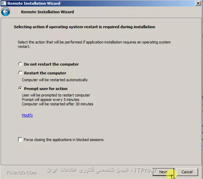 با سلام خدمت اساتید محترم و دوستان عزیز

در ادامه ی آموزش کنسول مدیریتی کسپرسکی،اگر خاطرتون باشه،دیروز با هم یاد گرفتیم که از 2 روش بتونیم آنتی ویروس رو روی کلاینت هامون نصب کنیم.تو روش اول که 1Click بود این کار به صورت لوکال انجام میشد و ما باید میرفتیم تک تک پشت سیستم هر کلاینت و آنتی ویروس رو نصب میکردیم.خب اینکار برای شرکت ها و سازمان هایی که کلاینت های زیادی دارند جوابگو نیست و همچین هم ITPROیی نیست.پس چیکار کنیم؟امروز باهم 3 روش نصب آنتی ویروس روی کلاینت هارو به صورت ریموت بررسی میکنیم که در اولین روشمون تا یادتون نرفته میریم سراغ هموت پکیجی که دیروز ساختیم.پس همراه هم میریم جلو:

*روش اول*

خب وقتی که کنسول رو اجرا کردید به قسمت Managed Computers که مراجعه کنید میبینید که یک کامپیوتر دارم که Agent روش نصب هست ولی آنتی ویروس نداره
||http://tosinso.com/files/get/9d5af198-4b9f-41dd-ab2a-a0d94d9b00e0||
حالا برای اینکه به صورت ریموت آنتی ویروس رو نصب کنید،به قسمت Remote Installation برید و Installation Packages رو انتخاب کنید و پکیجی که ساختیم رو انتخاب میکنیم و Install application رو میزنیم
||http://tosinso.com/files/get/71f497fa-5d61-4647-bfb7-510409536fbb||
تو این مرحله چون ما میخوایم روی تعدادی کامیپیوتر آنتی ویروس نصب کنیم گزینه ی اول رو انتخاب کنید
||http://tosinso.com/files/get/e2f23f3f-10e5-4085-b4f0-3a166ddbd13c||
در این قسمت اسم گروهی که کلاینت ها اونجان و میخواید آنتی ویروس رو روی اونها نصب کنید انتخاب میکنید
||http://tosinso.com/files/get/a0b5cb1f-3a42-4964-86a3-e1bb7be11f4e||
این قسمت رو بدون تغییر پیشنهاد میکنم که Next کنید
||http://tosinso.com/files/get/15ff0c6d-3fa5-4de8-b90e-91bfe2517d72||
در این قسمت لایسنس یا لایسنس هایی که قبلا به کنسول معرفی کردیم به نمایش در میاد که اگر خاطرتون باشه یک لایسنس برای کلاینتها بود و یک لایسنس هم برای کنسول مدیریتی که اینجا در انتخابش دقت کنید
||http://tosinso.com/files/get/2b2f256d-ea9f-42bf-9f84-37560906729c||
در این مرحله از شما می خواد که تعیین کنید اگر هنگام نصب نیاز به ریست شدن سیستم هست چه عملی انجام بده که ترجیحا به حالت پیش فرضبذارید باقی بمونه
||http://tosinso.com/files/get/35d9103f-7e86-4245-947e-933f810a6212||
این قسمت رو هم Next کنید
||http://tosinso.com/files/get/658120a6-30c6-434a-a306-a3de3a791271||
در این قسمت باید یک یوزر رو معرفی کنید و add کنید که دسترسی به تمام کلاینت ها داشته باشه که ترجیحا از یوزر Administrator استفاده کنید.بعد از اینکه یوزر رو add کردید و پسوردش رو وارد کردید،ok کنید و Next رو بزنید
||http://tosinso.com/files/get/be9f9b17-3245-435a-9cd1-99d1a211f2f5||
مجددا Next کنید
||http://tosinso.com/files/get/e581346e-b1e7-445d-babc-b559ce6d7821||
اینجا به شما پیغام میده که این پکیج به درستی روی اون گروهی که مشخص کردید داره اعمال میشه و 2تا تیک سبز باید باشه حتما
||http://tosinso.com/files/get/bf03e666-d8e0-4451-ae51-edf63f051f41||
حالا برای اینکه ببینید داره کار صورت میگیره بیاید تو Managed Computers و تب Task رو انتخاب کنید.پایین صفحه مشاهده میکنید که عمل Deploy شدن New Remote Installation Package که ما این اسم رو روی پکیجمون گذاشتیم داره انجام میشه و در سمت راست هم میتونید خلاصه ای گرافیکی از کار رو مشاهده کنید.میتونید برای دیدن جزییات بیشتر روی View Result کلیک کنید
||http://tosinso.com/files/get/a7093e82-a97c-485c-bb66-5dccec33ef2c||
بعد از کمی صبر مشاهده میکنید که پکیجی که با هم ساختیم روی کامپیوترها نصب شده
||http://tosinso.com/files/get/b47d5e83-0a2c-4fbe-b21c-73f66109fca3||

*روش دوم*

اگر کامپیوتری به شبکه ی شما جوین بشه و آنتی ویروس کسپرسکی روی اون نصب نشده باشه،شما از طریق این کنسول میتونید اون رو ببینید و اقدام به نصب آنتی ویروستون کنید که با هم اینکار رو انجام میدیم.مطابق شکل زیر به محل مورد نظر برید
||http://tosinso.com/files/get/c27f077b-3431-4b32-995b-3b5bb9212424||
همونطور که میبینید این کلاینت ما نه Agent روش نصب هست و نه آنتی ویروس.برای اینکه ما بتونیم روی یک کلاینت آنتی ویروس نصب کنیم باید قبلش حتما Agent رو نصب کرده باشیم.پس اول با هم Agent رو نصب میکنیم و بعد به سراغ نصب آنتی ویروس میریم.برای همین روی کلاینت مورد نظرتون کلیک کنید و از منوی سمت راست Install application رو انتخاب کنید
||http://tosinso.com/files/get/70e64f34-b5cd-4149-b044-770222d61d85||
در این قسمت پکیج Agent رو انتخاب میکنیم که قبلا به کنسولمون اضافه کردیم
||http://tosinso.com/files/get/d0db307f-e1bc-4657-8c4b-ade4167d13c8||
تنظیمات رو به همین حالت بذارید باشه
||http://tosinso.com/files/get/b25f4db9-c27e-49ea-8ff5-4e9884b232f9||
در این مرحله باز هم ترجیحا یوزر administrator رو add کنید و Next کنید
||http://tosinso.com/files/get/b49c36a4-79c4-4781-878f-d78a2d42f4dd||
این قسمت رو هم به همین حالت Next کنید
||http://tosinso.com/files/get/64071277-5531-4afc-95d8-be0866709348||
در این قسمت مشخص میکنید کلاینتی که روش Agent نصب میکنید برای مدیریت بهترتون به کدوم بخش منتقل بشه
||http://tosinso.com/files/get/da4491dc-9c38-434b-b590-73adfda2c945||
در اینجا نصب Agent شروع میشه و میتونید با زدن View Result جزییات بیشتری رو مشاهده کنید
||http://tosinso.com/files/get/1cd3ae07-c348-4483-ab84-852bddcdbb69||
||http://tosinso.com/files/get/c6cc5f88-ce33-4cce-855f-b4c0e4955db6||
بعد از اینکه نصب تموم شد و پیغام Complete رو مشاهده کردید Finish رو انتخاب کنید
||http://tosinso.com/files/get/b8cc6b43-99c0-43d6-a972-bc871b84b271||
همونطور که مشاهده میکنید دیگه کامپیوتری در دامین ما نیست
||http://tosinso.com/files/get/c6f78cdf-a962-41b3-8c97-f4b7e6979074||
به قسمت Managed Computers و تب Computers مراجعه کنید،میبینین که کلاینتتون چون Agent روش نصب شده و ما مشخص کردیم،به این گروه منتقل شده
||http://tosinso.com/files/get/89a91fdb-b252-4504-871f-cba14d801a8a||
خب حالا که Agent رو نصب کردیم،کامپیوتر ما آمادست تا آنتی ویروس رو روش نصب کنیم،برای همین کلاینتتون رو انتخاب کنید و از منوی سمت راست Install application رو بزنید
||http://tosinso.com/files/get/87f78e04-dcd2-4403-9630-edb26814846b||
حالا پکیج آنتی ویروس رو انتخاب میکنیم
||http://tosinso.com/files/get/ad4921ad-1063-41d6-98d4-b7eb6f405df0||
تنظیمات رو به همین حالت قرار بدید
||http://tosinso.com/files/get/41443cce-a941-4235-9d3b-9cdc6d4b466c||
حالا باید لایسنس رو انتخاب کنید 
||http://tosinso.com/files/get/90e3ba7b-38ad-4e56-b35c-55f4948e578c||
در این قسمت مجددا یوزری که دسترسی داره رو انتخاب کنید که باز هم میگم ترجیحا administrator باشه
||http://tosinso.com/files/get/a0676244-2d90-4b98-8f29-7e87cb836951||
این قسمت رو هم به همین حالت بذارید باشه
||http://tosinso.com/files/get/7e54ad7a-f65e-4a1c-a918-35966098ec56||
خب آنتی ویروس ما در حال نصب هست که میتونید View Result رو بزنید و جزییات بیشتری رو ببینید
||http://tosinso.com/files/get/6e821e88-9ad6-4ffe-b5d6-50b701a8ce19||
||http://tosinso.com/files/get/f25ad754-1746-41f2-ad95-cbcecd97b1c8||
بعد از اینکه پیغام Complete رو دیدید Finish رو انتخاب کنید
||http://tosinso.com/files/get/f14a3c07-28eb-4235-ae97-57b49adfae98||
حالا اگه به قسمت Managed Computers و تب Computers برید میبینید که الان روی کلاینت شما هم Agent و هم آنتی ویروس نصب شده
||http://tosinso.com/files/get/86fcfdcb-34ff-4949-acc9-302091c06bcf||
این هم آنتی ویروس شما روی کلاینت
||http://tosinso.com/files/get/19440c37-320c-4f3e-b2c5-e83a244b964e||

*روش سوم*

خب دوستان عزیز امیدوارم که خسته نشده باشید و همچنان همراه باشید.

با هم روش سوم رو شروع میکنیم.به Managed Computers برید و روی تب Tasks کلیک کنید و Create a task رو انتخاب کنید
||http://tosinso.com/files/get/994cb769-8d58-4288-afc3-4e0209b10e59||
اسم مورد نظرتون رو برای task انتخاب کنید
||http://tosinso.com/files/get/1f8f2ae7-912d-4fe6-95e5-033fbc76210c||
تو این مرحله چون به صورت ریموت میخوایم که آنتی ویروس رو نصب کنیم،مثل شکل عمل کنید
||http://tosinso.com/files/get/e00c8068-2f49-4346-9828-831627001345||
حالا پکیج آنتی ویروس رو انتخاب میکنیم
||http://tosinso.com/files/get/7e5fc6ff-4f76-4f0a-9d84-9a36319b012b||
مزیت این روش این هست که شما در حین نصب میتونید انتخاب کنید که Agent هم نصب بشه و نیاز یه Task جدید نیست.پس مطابق تصویر عمل کنید
||http://tosinso.com/files/get/5c04e864-38bc-48d1-8d13-0a2cd0b51ad1||
این قسمت رو هم به همین صورت بذارید باقی بمونه
||http://tosinso.com/files/get/c3aa84b5-8cee-44ff-a9a1-2d73d4935d20||
در این قسمت شما آزادی عمل بیشتری نسبت به دو روش قبل دارید که مشخص کنید هنگام نصب چه اتفاقی بیوفته که تصویر به حد کافی گویا هست
||http://tosinso.com/files/get/e7db321e-8a67-4aa2-abde-3ba5abb547c7||
مجددا صفحه ی تعریف یوزر که باهاش آشنا شدید دیگه
||http://tosinso.com/files/get/d8753ca5-3105-4624-9ebb-d96d6f658e8f||
در این قسمت مشخص میکنید که این Task در چه وقتی انجام بگیره که مطابق نیازتون تعریف میکنید.من پیشنهاد میکنم که به صورت Manual قرار بدید و تیک Run missed tasks رو هم بزنید که اگر Taskی از قبل روی کلاینت قرار بوده که صورت بگیره انجام بشه و بعد این کار صورت بگیره
||http://tosinso.com/files/get/186849b5-9e19-4996-a980-6a9ab96418ff||
حالا Finish رو بزنید
||http://tosinso.com/files/get/1cb2ad97-642b-4cfc-83f3-1f5be3594bce||
حالا به Managed Computers و به قسمت Task برید،میبینید که Install KES 10 که با هم ساختیم اونجا داره نمایش داده میشه که اون رو انتخاب کنید و Start رو بزنید
||http://tosinso.com/files/get/9b38093e-2e6f-4938-adb3-2c7090e636b6||
Task داره اجرا میشه
||http://tosinso.com/files/get/b51ef3bc-751b-43d1-9ef4-cb83f0ac3131||
خب عمل نصب انجام شده
||http://tosinso.com/files/get/1b55cde9-93fc-4fd5-a0ed-835c1a9e46a9||
و این هم آنتی ویرسمون
||http://tosinso.com/files/get/e220c435-df1a-42d8-b02a-a564e82536cb||


خب دوستان عزیز با هم انواع روش های نصب رو دیدیم.امیدوارم که مفید واقع شده باشه و استفاده کنید.
روز خوبی داشته باشد.

نویسنده : مهدی عسکری
منبع : |جزیره امنیت اطلاعات و ارتباطات وب سایت توسینسو::https://tosinso.com/security|
هرگونه نشر و کپی برداری بدون ذکر منبع و نام نویسنده دارای اشکال اخلاقی است
