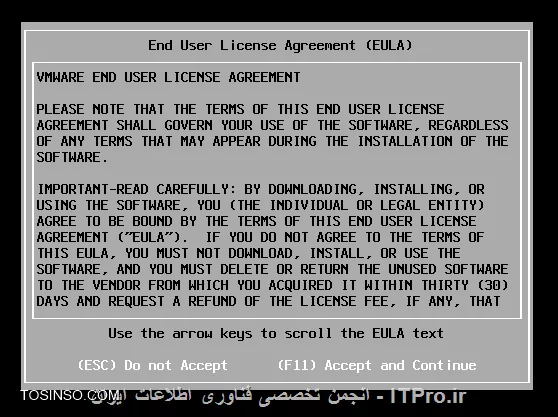 مفهوم Hypervisor ، مفهومی است که قطعا به گوش شما خورده است . این مفهوم در دنیای مجازی سازی به کار می رود . در این آموزش به معرفی Hypervisor و انواع آن پرداخته شده است و در ادامه نحوه ی نصب و پیاده سازی ESXi 5.1 خدمت شما دوستان نیز ارائه می گردد .Hypervisor که به آن Virtual Machin Manager نیز گفته می شود ، برنامه ای است که امکان نصب و پیاده سازی چندین سیستم عامل را بر روی یک بستر سخت افزاری واحد و مشترک را می دهد . در حالت کلی تا به امروز این قابلیت به دو طریق امکانپذیر می باشد یا به عبارتی انواع Hypervisor به صورت زیر می باشد :

* 	Bare-metal Virtualization Hypervisors
* 	Hosted Virtualization Hypervisors

*Bare-metal Virtualization Hypervisors*

در این حالت ساختار و نرم افزار مجازی سازی جهت نصب و اجرا بر روی یک سخت افزار خام پیده سازی می شود و Hypervisor به صورت مستقیم به منابع سخت افزاری دسترسی دارد که در نتیجه این Performance ، Scalability و Stability  نیز افزایش پیدا می کند. اما خوب یکی از محدودیت هایی که در این مورد به چشم می خورد این است که پشتیبانی انواع مختلف سخت افزارها در این حالت دارای محدودیت می باشد و شما برای پیاده سازی این حالت باید بسترهای سخت افزاری که مجاز هستند را داشته باشید . از انواع Hypervisor های این حالت می توان به سیستم عامل ESX  و ESXi اشاره کرد . این سیستم عامل بدون نیاز به سیستم عامل واسط دیگری ، به طور مستقیم بر روی سخت افزار نصب می شود و شما را قادر به پیاده سازی بستر سخت افزاری در شبکه خود می کند . از ورژن های مختلف این سیستم عامل امروزه در محیط های مجازی سازی در ایران نیز استفاده شده است . انواع دیگر این Hypervisor عبارت است از :

* 	VMware ESX and ESXi
* Microsoft Hyper-V
* Citrix Systems XenServer

*Hosted Virtualization Hypervisors*

برخلاف bare-metal virtualization hypervisor ، در حالت hosted virtualization hypervisor ، شما جهت پیاده سازی ساختار مجازی سازی خود لازم است ابتدا بر روی سخت افزار خود سیستم عاملی را نصب و سپس بر روی آن سیستم عامل میزبان اقدام به نصب و پیاده سازی Hypervisor خود نمایید . این نوع از Hypervisor درواقع شبیه به نصب برنامه های کاربردی بر روی سیستم عامل است . دراین حالت شما دیگر محدودیت پشتیبانی از سخت افزارهای بخصوص را نخواهید داشت و تنها لازم است CPU ای که در بستر سخت افزاری خود دارید قابلیت VTI (Virtualization Technology Intel  ) یا همان قابلیت پشتیبانی از مجازی سازی را داشته باشد . انواع Hypervisor هایی که در این حالت در حال حاضر مورد استفاده قرار می گیرند عبارتند از :

* VMware Workstation, Server, Player and Fusion
* 	Oracle VM VirtualBox
* 	Microsoft Virtual PC
* 	Parallels Desktop

با نگاهی که بر انواع Hypervisor داشتیم ، حال می خواهیم در مورد ESXi که در دسته Bare-metal Hypervisor ها قرار دارد و به صورت مستقیم بر روی سخت افزار نصب می شود ، صحبت کنیم .سیستم عامل ESX و ESXi توسط شرکت VMware ارائه شده است . 
||http://tosinso.com/files/get/8f3bffde-6d75-4cf4-95bb-568800d347b8||
 
همانطور که در تصویر فوق مشاهده کردید ، ورژن شماره 1 این سیستم عامل در سال 2001 ارائه گردیده است و آخرین ورژن آن ESXi 6 می باشد که در سال 2015 به عنوان آخرین ورژن ESxi توسط VMware ارائه گردیده است . 

بستر سخت افزاری مورد نیاز جهت نصب ESXi ، متناسب با ورژن های ESXi ، متفاوت است . |در این سایت::http://kb.vmware.com/selfservice/microsites/search.do?language=en_US&cmd=displayKC&externalId=1003661| شما می توانید حداقل سخت افزارها مورد نیاز جهت نصب ورژن های مختلف ESXi ها را مشاهده کنید . به علاوه در صورتی که تمایل داشتید بدانید آیا می توانید از سرورهای موجود خود به عنوان بستر سخت افزاری ESXi استفاده کنید یا خیر ، می توانید به |VMware Compatibility Guide::http://www.vmware.com/resources/compatibility/search.php| مراجعه کرده و نام و مشخصات سرور خود را وارد و سپس نتیجه را دریافت کنید .

*آموزش نصب Vmware ESXi 5.1 *

پس از بررسی و آماده سازی بستر سخت افزاری مورد نیاز با مراحل زیر مواجه خواهید شد :

گزینه ESXI 5.1.0 را انتخاب و سپس Enter کنید .

 ||http://tosinso.com/files/get/40061e20-87a0-4cbe-a3e5-c5c5a196fa18||
||http://tosinso.com/files/get/219d1aee-0e9a-4bb4-9189-680fa1e1f96a||
||http://tosinso.com/files/get/a2ea3db3-7c3b-48b8-bcbf-3e8e4bb31dbe||
||http://tosinso.com/files/get/7b96c1b9-80c1-466d-8549-2d0453b30c47||

سپس کلید F11 را بزنید :

||http://tosinso.com/files/get/375f7a59-0f7f-4e86-b572-2662d53403ab||
 
در این مرحله حداقل هارد اختصاصی را تایید می کنید :

||http://tosinso.com/files/get/4b9c4e84-4d53-499d-8d09-7e288086b64f||
 
در این مرحله زبان مورد نظر را انتخاب کنید :

||http://tosinso.com/files/get/a1b833b6-131e-4090-9cf9-8b64ef77b0f0||
 
پسورد دلخواه را برای ورود به ESXi در این مرحله وارد می کنید :
 
 ||http://tosinso.com/files/get/4e5febc1-1308-41ea-9761-cd0dad560a13||
||http://tosinso.com/files/get/5a5b1cd5-be61-4117-a25f-65d22568f383||

در نهایت جهت نصب کلید F11 را فشار دهید :
 
||http://tosinso.com/files/get/36a31d7b-29c1-4665-b281-decef7f030a2||
||http://tosinso.com/files/get/3e3ef914-ed4e-46eb-a80e-1ed3613b965d|| 

و در انتهای نصب ، سیستم را ریبوت کنید :
 
||http://tosinso.com/files/get/ddcb216a-8e23-403e-8233-647720f49baa||
||http://tosinso.com/files/get/92fc973b-dc79-480a-b02d-42871fa9dff7||
||http://tosinso.com/files/get/fef7e0f7-ee76-4aa4-8511-225e89fb46b9|| 
 
ESXi  شما به موفقیت نصب گردید . حال جهت ورود به تنظیمات آن همانطور که در انتهای صفحه مشاهده می کنید ، کلید F2 را فشار دهید و سپس رمز ورود را وارد نمایید  :
 
||http://tosinso.com/files/get/5ee7a5c3-c159-4ea4-b132-cc1d99b6f895||
||http://tosinso.com/files/get/11352936-1cce-46a6-89c5-13b86d544ff2|| 

لازم به ذکر است آموزش نصب و پیاده سازی ESXi 5.5  نیز به صورت فوق می باشد . در قسمتهای بعدی به چگونگی نصب و پیاده سازی ماشین های مجازی در این بستر پرداخته خواهد شد .

موفق و سربلند باشید 

نویسنده : فاطمه قرباوی
منبع : |جزیره مجازی سازی وب سایت توسینسو::https://tosinso.com/virtualization|
هرگونه نشر و کپی برداری بدون ذکر منبع و نام نویسنده دارای اشکال اخلاقی می باشد .