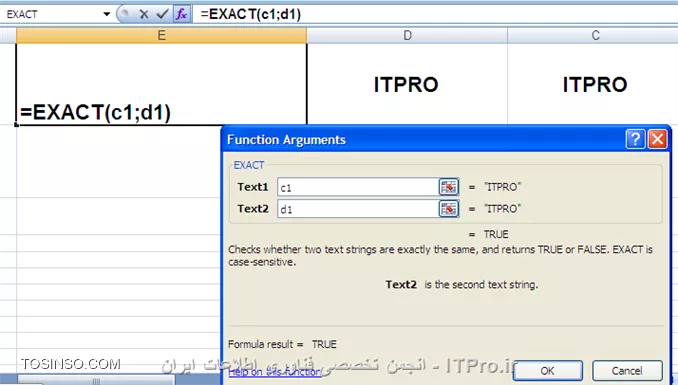با سلام خدمت همه علاقه مندان ITPRO ای . در ادامه این سری از آموزش ها به سراغ توابع متنی در اکسل رفته ایم تا با کاربردهای آنها در اکسل بیشتر آشنا شویم. خوب ابتدا نرم افزار اکسل را باز کرده و از منوی Formulas به سراغ کادر Text می رویم. 

اولین تابع EXACT می باشد . با استفاده از این تابع می توانیم محتویات دو سلول را باهم مقایسه کنیم در صورت برابر بودن دو سلول True را و درصورت برابر نبودن دو سلول False را بر می گرداند.که شامل دو بخش می باشد. 
در بخش اول TEXT1 باید سلول مورد نظر اول را جهت مقایسه انتخاب نماییم. 
در بخش دوم TEXT2 باید سلول مورد نظر دوم را جهت مقایسه انتخاب نماییم. 
||http://tosinso.com/files/get/06982d16-3ab6-4b82-a828-35ca325e2205||
در تصویر زیر برابری دو سلول را مشاهده می کنیم. که تابع True را بر می گرداند.
||http://tosinso.com/files/get/3789475f-4984-41d9-bf28-18a2324e1938||
در تصویر زیر نا برابری دو سلول را مشاهده می کنیم. که تابع False را بر می گرداند.
||http://tosinso.com/files/get/2caa0924-51a5-4916-b4b7-7a93b735f46b||

دومین  تابع DOLLAR می باشد . با استفاده از این تابع می توانیم در سلول مشخصی عددی را گرفته و آن را بصورت Currency با واحد پول تعیین شده تبدیل نماییم .که شامل دو بخش می باشد. 
در بخش اول Number باید سلول مورد نظر انتخاب نماییم. یا عددی را درآن درج نماییم
در بخش دوم Decimal باید تعداد اعشار مورد نظر را وارد نماییم. هنگامی که عدد اعشار منفی شود از قسمت صحیح عدد کسر می شود تعداد اعشارو تبدیل به صفر می شود.
||http://tosinso.com/files/get/ab5af5ee-b194-448c-9151-cf5d881ea64e||
با اعمال چهار رقم اعشار  عدد مورد نظر به شکل زیر در تصویر در آمده است .
||http://tosinso.com/files/get/d104a29e-1c4b-4ec0-9325-6b899c76d78f||
با اعمال صفر رقم اعشار  عدد مورد نظر به شکل زیر در تصویر در آمده است .به شکل بدون اعشار تبدیل شده است.
||http://tosinso.com/files/get/8344c61f-dcb6-4862-853b-d7e2e84d09ef||
با اعمال دو رقم اعشار منفی عدد مورد نظر به شکل زیر در تصویر در آمده است .
||http://tosinso.com/files/get/30b11dc4-7a1c-49f0-a81d-84aad1212eac||

سومین تابع CONCATENATE می باشد . با استفاده از این تابع می توانیم محتویات چند سلول را به هم بچسبانیم .که نهایتا شامل پنج سلول جهت ادغام می باشد. 
||http://tosinso.com/files/get/c5e64b5f-546b-4ec5-99e3-bc05cf58d8ac||
||http://tosinso.com/files/get/dc1ccdd1-fee0-4cd4-824d-68ee41c17db0||


با ادامه آموزش این بخش با ما همراه باشید. 


نویسنده : احمد نظری
منبع : |جزیره مبانی کامپیوتر و مهارت های هفتگانه وب سایت توسینسو::https://tosinso.com/icdl|
هرگونه نشر و کپی برداری بدون ذکر منبع و نام نویسنده دارای اشکال اخلاقی می باشد.  