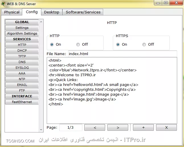 فعال کردن HTTP و HTTPS بر روی WEB Server