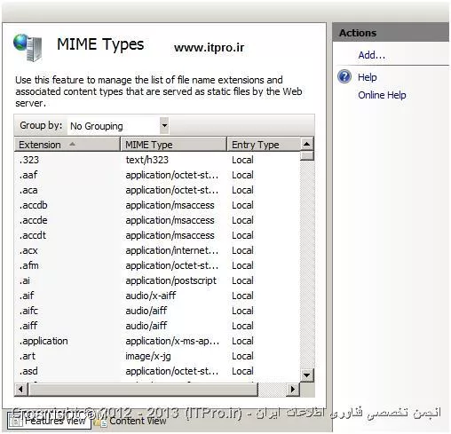 MIME Types در IIS چیست
