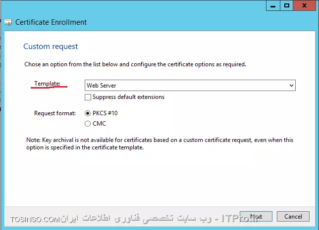 ایجاد  Certificate Signing Request بوسیله کنسول MMC
