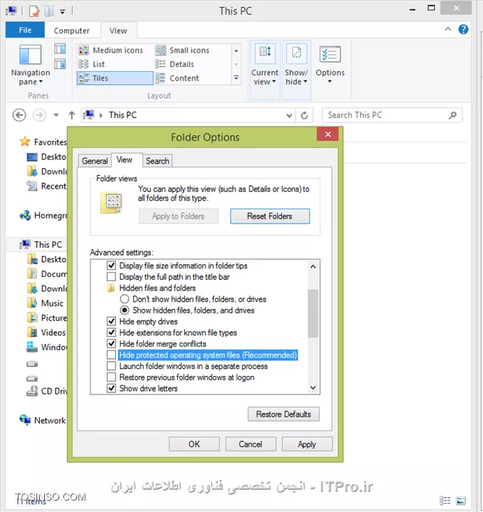 Folder option