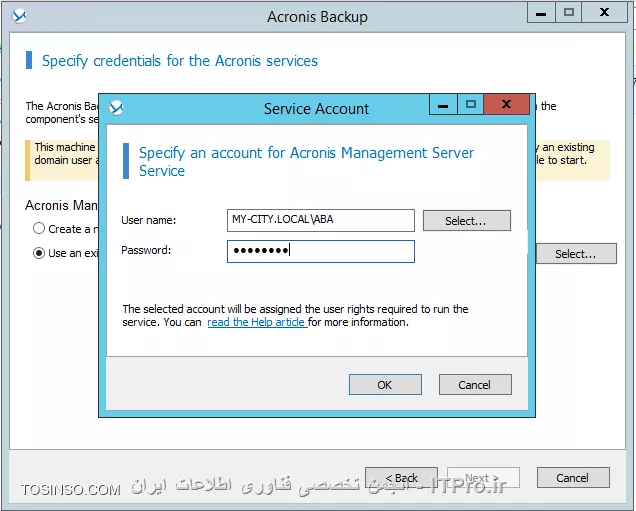 در ادامه بحث Backup گیری در خدمت شما دوستان عزیز هستیم.در این اینجا قصد دارم مباحث و عملکرد Acronis Backup Advanced را در شبکه های امروزی را بصورت چند آموزش از نصب آن تا دیگر ویژگی های آن را آموزش دهم.کلا  علاوه بر Acronis true image دو نسخه دیگر مخصوص همین کمپانی برای بک اپ گیری وجود دارد:
<ltr>
* Acronis backup
* Acronis backup advanced
<ltr>
گذینه اول برای استفاده بر روی یک Node ایجاد شده و تمام نیازهای که برای بک اپ گیری به آن نیاز داریم را براورده می کند. ولی گذینه دوم بصورت Server/Client می باشد بدینصورت که شما کنسول مدیریتی آن را نصب می کنید و Components های آن را از یک نقطه مرکزی بر روی سرور و کلاینتها Deploy می کند.ویژگی های این دو نسخه را در جداول زیر ببنید
||http://tosinso.com/files/get/f1c867f0-21f7-411e-a02e-84a6e62be172||
||http://tosinso.com/files/get/a304cbb7-6a96-4f17-bfaa-626c15243b28||

!اجزای Acronis backup advanced :
--
 Agent for windows:
مثل هر برنامه ی دیگر مانند Backup Exec این برنامه برای Backup گیری کلاینتها و سرورها باید Agent مخصوص آن بر روی آن Node نصب شود. وقتی Agent را بر روی آن Node نصب کنید می توانید کارهای زیر را انجام دهید:
<ltr>
•	Disk Backup
•	File Backup
•	Conversion to a virtual machine
•	Disk Management
<ltr>
Agent for Linux :
مانند مورد قبلی می باشد. وقتی Agent را بر روی آن Node نصب کنید می توانید کارهای زیر را انجام دهید:
<ltr>
•	Disk Backup
•	File Backup
•	Conversion to a virtual machine
<ltr>
Agent for VMware:
Acronis backup advanced را قادر می سازد بدون نصب Agent بر روی  Guest از VM بک اپ تهیه کنید و آن را ریکاور کنید. این روش به agent-less backup or backup at a hypervisor level معروفه.

Agent for Hyper-V :
دقیقا مانند مورد قبلی می باشد.

Agent for Exchange:
بوسیله Agent فوق می توانید از Database and Mailbox اکسچنج بک آپ تهیه کنید و در مواقع اضطراری آنها را ریکاور کنید.این Agent از VSS خود ویندوز برای پروسه Backupگیری استفاده می کند.خیلی خیلی تاکید می کنم به مبحث VSS ویندوز و روش کار آن تسلط پیدا کنید. این امر برای هر Administrator الازمی و مهم می باشد. برای اطلاع بیشتر لینک زیر را مطالعه کنید:
<c#>
https://technet.microsoft.com/en-us/library/ee923636(v=ws.10).aspx
<c#>

Agent for SQL:
با نصب Agent بالا می توانید از دیتابیس SQL به دوصورت Backup تهیه کنید:
<ltr>
•	single-pass dis
•	application backups
<ltr>
این Agent نیز مانند Agent for Exchange از Microsoft VSS استفاده می کند. در نتیجه Logهای SQL بعد از اتمام Backup پاک می کند. (این قابلیت قابل تنظیمه)

Agent for Active Directory:
مانند دو Agent قبلی می باشد که باز هم از Microsoft VSS استفاده می کند.

Management Server:
یک سرور مرکزی می باشد که می تواند تمام عملیات Backupگیری و Recovery را از یک نقطه هندل کند.

Storage Node:
هدف ایجاد این رل ایجاد یک نقطه مرکزی برای ذخیره سازی Backupهای گرفته شده توسط Acronis backup advanced می باشد. استفاده از این قابلیت باعث انعطاف پذیری و پایداری در ذخیره سازی Backupها می شود و یکی از مهمترین عملکرد این قابلیت استفاده از deduplication of backups می باشد.این قابلیت می تواند از طریق Management Server مدیریت شود.

Components for Remote Installation:
Packageهای وجود دارد که باید بر روی Remote Machine نصب شود. این Package ها می توانند از طرق کنسول اکرونیس بصورت Local یا بوسیله Management Server بر روی Client/Server  نصب شود.

PXE Server:
شما بوسیله این قابلیت می توانید Client/Server را از طریق شبکه با Acronis Bootable Media بوت کنید و Take مورد نظر خود را انجام دهید.
 Acronis Wake-on-LAN Proxy:
شما با این قابلیت می توانید از Client/Serverهای که در Subnetهای دیگر (شبکه های دیگر) وجود دارند Backup تهیه کنید و در موارد اضطراری آنها را Recover کنید.

Management Console :
شما بوسیله این ابزار می توانید به Management Server یا هر Client/Serverی که Agent روی آن نصب شده دسترسی داشته باشید. برای این کامپوننت دو توزیع وجود دارد یکی برای پلتفرم Windowsی و یکی برای پلتفرمهای Linuxی.
توزیع لینوکس دو عیب عمده دارد:
<ltr>
•	Remote installation of Acronis Backup components is not available.
•	The Active Directory-related features, such as browsing the AD, are not available.
<ltr>
کمپانی اکرونیس توصیه می کند از توزیع Windows استفاده شود.

Bootable Media Builder :
همانطور که قبلا در آموزشهای Acronis true image اشاره کردم شما بوسیله این قابلیت می توانید یک Media ایجاد کنید و Client/Server را با این مدیا boot کنید.

License Server :
شما بوسیله این سرویس می توانید کلیدهای فعال سازی را بر عهده یک سرور بگذارید و این سرور می تواند فعال سازی این محصول را به نحوه احسنت انجام دهد. در بخش بعدی توضیح میدم که اگر این سرور در شبکه نباشد همه Agentهای که بر روی Client/Server نصب می شود از کار می افتد.شما می توانید این سرور را با خود Management Server نصب کنید یا بر روی یک Member Server.

Management Web-base:
شما با فعال کردن این قابلیت در حین نصب Acronis backup advanced کاربران را قادر می سازید که بوسیله یک web browser به Acronis backup advanced وصل شوند و کامپوننت لازم را بر روی client/server خود نصب کنند.
اینم از اجزای Acronis backup advanced

! Licensing
--
در این قسمت لازم می بینم درباره Licenseهای این محصول توضیحاتی بدم (گرچه در ایران این بحث مهمی نیست و خیلی از ما این بحث را نادیده میگیریم، ولی کار نادرست و غلطی می باشد. پروسه Backupگیری پروسه مهم و حیاتی می باشد شما حسابشو بکنید اگر بحث License را نادیده بگیریم می تواند در این پروسه اختلاتی  بوجود آورد و کل ارزش واطلاعات آن سازمان  از بین می رود)
بصورت خلاصه: وقتی شما یک agent را بر روی client/server نصب می کنید در مراحل نصب از شما Active key درخواست می کند که می توانید این پروسه را دستی یا بوسیله License Server بصورت اتومات  انجام دهید.
*در شرایط زیر شما مجبور نیستید در حین نصب Agent بر روی client/server لایسنی وارد کنید:*
•	استفاده از محصول بصورت آزمایشی. Try mode
•	وقتی نرم افزار را فقط برای Cloud Backup نصب کنید. این روش نیازی به لایسنس ندارید بلکه باید یک اشتراک یا یک Account در Acronis بسازید و فایلهای Backup را در سرورهای Acronis ذخیره کنید.
•	وقتی Agent for VMware را بر روی ESXI نصب می کنید لازم نیست لایسنی وارد کنید. وقتی برای اولین بار قصد دارید که از Guest یک Backup تهیه کنید باید لایسنس وارد کنید.
نکته : وقتی Agentی را بر روی Client/Server نصب می کنید با استارت شدن سرویس Agent به License Server وصل می شود و بعد از آن هر 5 روز یکبار به License Server وصل می شود. Agent بدون License Server می تواند تا 60 روز به کار خود ادامه دهد در غیر اینصورت عملکرد Agent متوقف می شود. این مسئله هم برای وقتی که License معتبری برای Agent وجود نداشته باشد صدق می کند.
این سناریو را با دقت بخوانید:
||http://tosinso.com/files/get/a5e19afc-e108-420a-ad8f-3124cd94a0ed||
نکته : هرAgent for VMware and Agent for Hyper-V بر روی Host نصب و فعال می شود، که با نصب این ایجنت می توانید تا بی نهایت از VM های درون Host بک اپ تهیه کنید. 
نکته: بعضی از سازمانها Agent مخصوص آن سرویس مانند AD, Exchange or SQL را بر روی Guest System نصب می کنند (برای استفاده از قابلیت GRT)  که علاوه بر Agent for vmware and hyper-v باید برای این نوع ایجنتها هم لایسنس تهیه کنید.
جدول زیر تعیین میکند برای چه سرویسهای که مجازی سازی ارائه می دهد باید لایسنس تهیه کنید:
||http://tosinso.com/files/get/5666c041-0fb7-4fbb-add1-d40262e6acc7||

! سیستم عاملهای که Acronis برای اجزای Acronis Backup Advanced پشتیبانی می کند:
--
 سیستم عاملهای پشتیبانی شده برای Agent for Windows
||http://tosinso.com/files/get/a7e888cc-c990-4414-bda1-d66b98d642f9||
سیستم عاملهای پشتیبانی شده برای Acronis backup advanced for PC
||http://tosinso.com/files/get/0b96f0cc-13d0-4e4b-81aa-eef869bc682d||
سیستم عاملهای پشتیبانی شده برای Agent for exchange
||http://tosinso.com/files/get/cf42f35d-aa29-4e9c-8ba8-011d1a656f40||
سیستم عاملهای پشتیبانی شده برای Agent for SQL
||http://tosinso.com/files/get/1c2f350c-5dae-4b80-8beb-a48883667b26||
سیستم عاملهای پشتیبانی شده برای Agent for Active Directory
||http://tosinso.com/files/get/eb132799-9633-49d3-8e08-f27ea8a38116||
سیستم عاملهای پشتیبانی شده برای Agent for Linux
||http://tosinso.com/files/get/77af9159-0595-498c-81ae-9c9135674b22||
سیستم عاملهای پشتیبانی شده برای Agent for Hyper-V
||http://tosinso.com/files/get/256014fa-f05c-4221-9f73-252b452746ee||
سیستم عاملهای پشتیبانی شده برای Agent for VMware
||http://tosinso.com/files/get/a68a29c5-2c80-4508-a32d-003f5b3df7f6||
سیستم عاملهای که برای نصب Acronis Backup Management Server, Acronis License Server, Acronis Backup Storage Node  پشتیبانی می شود
||http://tosinso.com/files/get/390802fe-f2be-436a-8a5a-79e7b2fab595||
سیستم عاملهای که برای Management Console پشتیبانی می شود
||http://tosinso.com/files/get/390802fe-f2be-436a-8a5a-79e7b2fab595||

! System requirements
--
||http://tosinso.com/files/get/f8dc9963-00b0-4148-8e85-244498e909fe||
||http://tosinso.com/files/get/a1c6c41d-99fe-4b0d-b5ee-1311bce6b265||

! User Right برای اجرای سرویسهای Acronis Backup Advanced 
--
بیشتر برنامه های Backupگیری یا حتی بعضی از برنامه های Windowsی  از این قائده مستثنا نیستن. قضیه از این قراره که بعضی از سرویسهای Acronis backup advanced مانند Acronis Backup agents, Acronis Backup Management Server, and Acronis Backup Storage Node وقتی بر روی کامپیوتری نصب می شوند باید سرویسهای خود را در آن کامپیوتر Run کنند. مسئله اینجاست که برای ران کردن چنین سرویسهای نیاز به privilege مناسب و مدیریتی می باشند وقتی شما کامپوننت های بالا را نصب می کنید در حین نصب از شما درخواست یک User با مجوز مدیریتی می کنند تا سرویسهای خود را با مجوز این User ران کنند.
اگر با قبلیت Manage Services Account که با آمدن Win server 2008 معرفی شده اشنائی دارید این مسئله برای شما جا افتاده می باشد.
شما بصورت کلی دو نوع User برای اینکار دارید:
<ltr>
•	Create new Account
•	Existing accounts
<ltr>
در بیشتر سناریوها گذینه اول کفایت می کند. در صورت بودن شرایط زیر از existing accounts استفاده می کنیم:
•	Acronis backup advanced را بر روی Domain Controller نصب کنید.
•	قصد معرفی یک SQL سرور برای Management سرور داشته باشید.
•	از کلاستر در Hyper-V or Exchange cluster استفاده کنید. در این صورت باید یک User با مجوز مدیریتی به ABA معرفی کنید تا به منابع بر روی Nodeهای درون کلاستر دسترسی داشته باشد.
*مجوزهای لازم برای هر دو یوزر (New user and Existing user) :*
•	Userی که سرویس Agent and Storage node service را بر روی client/server اجرا میکند باید عضو گروه Backup operation and local administrators باشد .
•	Userی که سرویسهای Management Server را اجرا میکند باید عضو گروه Acronis Centralized Admins باشد. (در بخش بعدی درباره گروه های ABA بحث میکنیم)
•	همه User ها باید مجوز Log on as a service داشته باشند.
•	همه اکانتها باید بر روی %PROGRAMDATA%\Acronis مجوز Full داشته باشند.
•	همه Userها باید در این مسیر HKEY_LOCAL_MACHINE\SOFTWARE\Acronis مجوز Full داشته باشند.
•	Userی که سرویسهای Agent را اجرا می کند همچنین باید مجوز Adjust memory quotas for a process, Replace a process level token and Modify firmware environment values را داشته باشد.

نکته : وقتی User جدیدی ایجاد میکنید این User با نام Acronis Agent User, AMS User, and ASN User ایجاد می شوند.
نکته: وقتی ABA را بر روی Member Serverی نصب میکنید مطمئن شوید User مورد نظر مجوزهای بالا را داشته باشد.

*Specifying users allowed to connect remotely :*
وقتی شما Agentی یا کامپوننت دیگری را بر روی Remote Computerی نصب می کنید باید مطمئن شوید این یوزر مجوز لازم برای نصب این کامپوننت را بر روی کامپیوتر راه دور داشته باشد وگرنه پروسه Fail می شود.
و همچنین این یوزر در ABA مجوز لازم برای این کار را داشته باشد بصورت پیش فرض اعضای گروه Acronis Remote Users این مجوز را دارند.

! Acronis backup advanced groups
--
 وقتی ABA را نصب می کنید با نصب این برنامه چند گروه بر روی سرور ایجاد می شود:
<ltr>
•	Acronis remote users
•	Acronis Centralized Admins
<ltr>
اعضای گروه اول مجوز لازم برای برقراری ارتباط  با Remote computer بوسیله Management console را دارند.
نکته : این اعضا باید بر روی کامپیوتر مقصد مجوز مدیریتی داشته باشند.
اعضای گروه دوم می توانند به Management Server بوسیله Management Console وصل وکارهای مدیریتی خود را انجام دهند.
خب!!!!!
این همه توضیح و تعریف مقدمه ای بود برای نصب این برنامه.

! Install Acronis Backup Advanced
--
همانطور که در قسمت  /سیستم عاملهای که Acronis برای اجزای Acronis Backup Advanced پشتیبانی می کند/ کند خوانده اید می توانید این برنامه را بر روی سیستم عاملهای مثل WinXP, 8 and Win 10 نصب کنید ولی اگر قصد راه اندازی این سرویس در یک محیط Domain دارید توصیه می کنم بر روی یک Windows server اینکار را انجام دهید و این Windows server باید جوین به  Domain باشد.
اول از همه شما می توانید این برنامه را از سایت زیر دانلود کنید:
<c#>
http://www.acronis.com/en-us/enterprise/download/backup/advanced-windows-server/
<c#>
قبل از نصب من User ی که قراره سرویسهای  ABA را اجرا کند ومجوز لازم بر روی client/server داشته باشد را در AD ایجاد کردم و آن را عضو Domain  Admins کردم. (در محیط واقعی سعی کنید این User بر روی خود سرور ABA و بقیه client/serverها مجوز مدیریتی داشته باشد (این یوزر را عضو Local Administrators کنید) شما می توانید این کار را بوسیله Group Policy انجام دهید)
با همان User لاگین می کنم و فایل Setup برنامه را اجرا می کنم
در صفحه اول شرایط Acronis را قبول  و Next می کنیم.
||http://tosinso.com/files/get/f9c677ad-d925-4769-9a99-40f9d5893c94||
در صفحه بالا باید تصمیم بگیرید چه کامپوننتی را  می خواهید نصب کنید ؟ اگر یک نصب Customize شده می خواهید تیک پایین را هم بزنید  که من گذینه مشخص شده را انتخاب و Next می کنم.
||http://tosinso.com/files/get/1f626b49-8652-45ad-82b1-ca885a130be6||
کامپوننت های نصب شده را می توانید مشاهده کنید. در این قسمت هم می توانید کامپوننتی را اضاف یا حذف کنید.
||http://tosinso.com/files/get/5cecf2a2-a7ea-41f1-bbc0-34e4379ed2ae||
می توانید لایسنسی را در License Server اضاف کنید
||http://tosinso.com/files/get/86437eb2-aab4-4181-bddd-8305265b0063||
واضحه next کنید
||http://tosinso.com/files/get/39ced4ee-389a-4bd7-8d5b-20b018c574fa||
Userی که با مجوز آن باید سرویسهای ABA اجرا شود را انتخاب می کنیم. 
||http://tosinso.com/files/get/56b2db84-f126-4c66-ae5d-1d9a1a544b83||
ABA برای ذخیره اطلاعات خود از SQL استفاده می کند. اگر SQLی در ساختار دارید آن را به ABA معرفی کنید وگرنه تنظیماتن بالا را پذیرفته و Next کنید
||http://tosinso.com/files/get/e8d3c88b-1b6a-4714-a99e-e9a3e2283b8b||
فعال کردن قابلیت web-base و تعریف یک پورت برای اتصال به این قابلیت.
Next و Install
بعد از تمام شدن مراحل نصب باید بوسیله Management console به Management Server وصل شویم
||http://tosinso.com/files/get/d3c7a773-3eb1-4985-86c6-4a512bcbed5c||
||http://tosinso.com/files/get/6d65e7f9-2a69-4114-af65-a1aff5b48f3d||
||http://tosinso.com/files/get/286f8770-aa89-463d-9045-1b49644ec672||

 ادامه دارد........

موفق و پیروز باشید 

نویسنده: احمد جهلولی 
منبع: |جزیره راهکارهای ذخیره سازی اطلاعات وب سایت توسینسو ::https://tosinso.com/virtualization|
نشر و کپی برداری، صرفاً با ذکر نام نویسنده و منبع مجاز می باشد. 