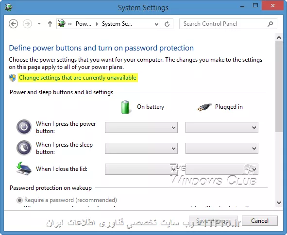 win 8.1 power options