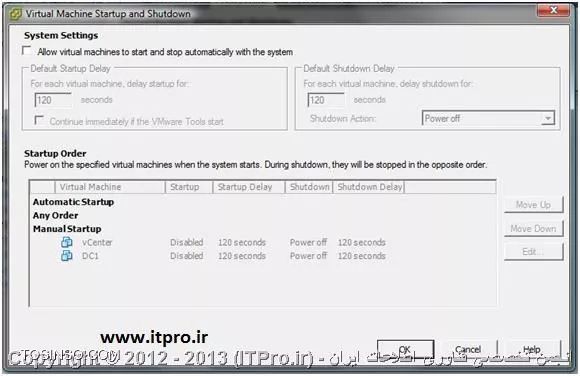 روشن شدن اتوماتیک Virtual Machine در VMWare