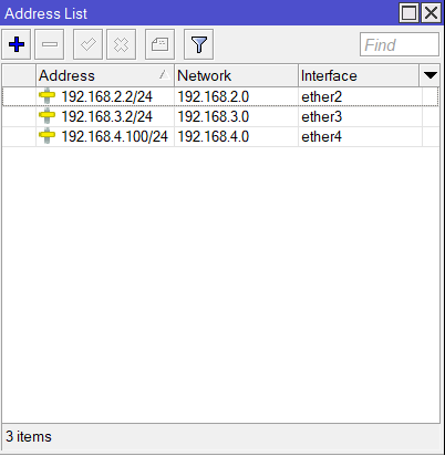 address list in mikrotik