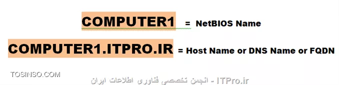 تفاوت NetBIOS Name و Host Name