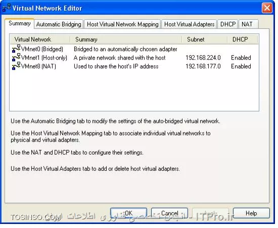 Edit > Virtual Network Settings