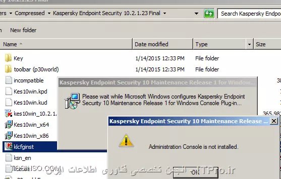 من برای تست 
من جوابتون در 2 رو دقیقا متوجه نشدم!  یک endpoint روی سرور آزمایشگاهی نصب کردم  که همون ویروس کش بود و بخش مدیریتی نداشت که بتوان کاربران رو مدیریت کرد ( بنا به برداشتم از گفته های شما) بعد از نصب یک فایل دیگری نیز داشت که اون رو هم خواستن نصب کنم که با پیغام زیر مواجه شدم :

||http://network.tosinso.com/files/get/420b445e-7c43-49a9-845f-bdb440155d1a||


شما که استاد بنده هستید و من یک تازه کار اگر در قالب یک سناریو بخوام kaspersky روی سرور نصب کنم و به کلاینت هام  مدیریت داشته باشم چه مواردی رو باید نصب و راه اندازی کنم ؟
یک سرور 2008 دارم با دو کلاینت ویندوز 7 که روی wmware نصب هستند 
توی محیط workgroup و هم dc میخواهم این سناریو رو عملی حل کنم 

ممنون میشم کمکم کنید 
