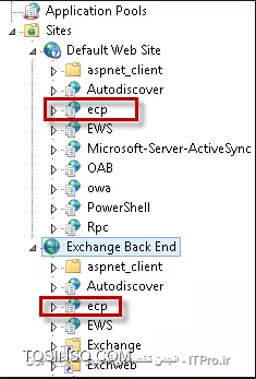 <c#>
بعد از کلیک بر روی continue به صفحه اصلی رفته البته با تغیید در ادرس
<c#>
متوجه نمیشم؟؟؟
کارهای که در پستهای قبلی بهشون اشاره کردم را چک کنید. 
ساعت، تاریخ Time Zone هر دو سرور DC and Exchange
مطمئن بشید Exchange بصورت صحیح Binding شده.
دستور زیر را در Power Shell به صورت Run As Administrator در سرور Exchange اجرا کنید
<c#>
iisreset /noforce
<c#>
ببنید successfully می گیرید؟؟

درضمن موقعه نصب Exchange دو رول Client access Role and Mailbox Server را با هم نصب کرده اید؟
برای تست این موضوع به کنسول IIS بروید و سایتهای Exchange  را چک کنید:
||http://network.tosinso.com/files/get/42405254-34d0-4959-a89c-06ad74ee90ce||
سایت Default Web Site and Exchange Back End را با زیر مجموعه های آن را باید ببنید. (عکس بالا)
اگر Exchange را بر روی یک سرور نصب کرده اید حتما باید این دو  رول بالا بر روی سرور نصب شود.

رکوردهای A Record and MX Record را در DNS برای Exchange ایجاد کنید. (گرچه این نکته ربطی به تنظیمات شما ندار چون شما فعلا با ادرس Localhost متصل می شوید)
موفق باشید 