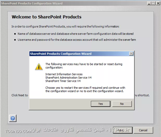 سعي مي كنيم ذره ذره آموزش هاي مربوط به نرم افزار  يا بهتر بگوييم Platform شيرپوينت را نيز در اين وب سايت ايجاد كنيم تا جاي خالي آن كم كم پر شود ، در اين آموزش در انجمن تخصصي فناوري اطلاعات ايران قصد داريم به شما روش نصب و راه اندازي اوليه سرويس شيرپوينت سرور 2010 را آموزش بدهيم ، قطعا راجع به شيرپوينت اطلاعاتي داريد كه به اين قسمت از آموزش مراجعه كرده ايد در غير اينصورت مي توانيد به مطلب بنده با عنوان *|شيرپوينت چيست ؟::https://tosinso.com/articles/42221/%d8%b4%db%8c%d8%b1%d9%be%d9%88%db%8c%d9%86%d8%aa-(Sharepoint)-%da%86%db%8c%d8%b3%d8%aa-%d8%9f-%d8%a8%d9%87-%d8%b2%d8%a8%d8%a7%d9%86-%d8%ae%db%8c%d9%84%db%8c-%d8%b3%d8%a7%d8%af%d9%87|* در وب سايت انجمن تخصصي فناوري اطلاعات ايران مراجعه كنيد ، در اين آموزش تصويري بصورت گام به گام و تصويري از نصب پيش نيازها تا پيكربندي اوليه شيرپوينت سرور 2010 آموزش داده خواهد شد پس تا آخر با ما باشيد . براي نصب كردن شيرپوينت سرور 2010 با توجه به اينكه اين نرم افزار نياز به داشتن يك پايگاه داده دارد ، نصب كردن SQL Server بصورت يك پيشنياز بايستي انجام شود ، خوشبختانه قبلا در خصوص چگونگي نصب SQL Server 2008  يك سري آموزشي در انجمن تخصصي فناوري اطلاعات ايران قرار گرفته است كه قبل از انجام هر كاري بر روي سرور ابتدا مراحل زير را انجام دهيد و SQL Server‌ را نصب كنيد : 

* |آموزش گام به گام نصب SQL Server 2008  قسمت اول::https://tosinso.com/articles/417/%da%a9%d8%a7%d9%85%d9%84%d8%aa%d8%b1%db%8c%d9%86-%d8%a2%d9%85%d9%88%d8%b2%d8%b4-%d9%86%d8%b5%d8%a8-SQL-Server-%d8%a8%d9%87-%d8%b5%d9%88%d8%b1%d8%aa-%da%af%d8%a7%d9%85-%d8%a8%d9%87-%da%af%d8%a7%d9%85-%d9%88-%d8%aa%d8%b5%d9%88%db%8c%d8%b1%db%8c|
* |آموزش گام به گام نصب SQL Server 2008 ‌ قسمت دوم::https://tosinso.com/articles/417/%da%a9%d8%a7%d9%85%d9%84%d8%aa%d8%b1%db%8c%d9%86-%d8%a2%d9%85%d9%88%d8%b2%d8%b4-%d9%86%d8%b5%d8%a8-SQL-Server-%d8%a8%d9%87-%d8%b5%d9%88%d8%b1%d8%aa-%da%af%d8%a7%d9%85-%d8%a8%d9%87-%da%af%d8%a7%d9%85-%d9%88-%d8%aa%d8%b5%d9%88%db%8c%d8%b1%db%8c| 

!! پيشنيازهاي نصب شيرپوينت سرور 2010	
--
براي اينكه بتوانيد براحتي شيرپوينت سرور 2010 را روي سرور نصب كنيد نياز به نصب يك سري بسته هاي نرم افزاري پيشنياز مي باشد كه اين بسته ها در قالب يك گزينه *pre-requisite installer* در صفحه Autorun نصب نرم افزار وجود دارد كه با كليك كردن بر روي آن و متصل شدن به اينترنت اين بسته هاي پيشنياز بصورت خودكار بر روي سرور نصب مي شوند. اگر مي خواهيد شيرپوينت سرور خود را بصورت آفلاين نصب كنيد مي توانيد بصورت جداگانه اين بسته هاي نرم افزاري پيشنياز را دانلود و نصب كنيد ، تمامي لينك هاي مورد نياز براي نصب بسته هاي پيشنياز شيرپوينت را مي توانيد از اين لينك مشاهده كنيد ؛ براي نصب پيشنيازها مراحل زير را دنبال كنيد : 

*1-* فايل اجرايي شيرپوينت سرور 2010 را اجرا كنيد 

||آموزش نصب شيرپوينت آموزش نصب SharePoint::http://tosinso.com/files/get/f1545889-0e02-4b38-9b02-f53dceeaf0aa||

*2-*زمانيكه صفحه *Splash Screen*‌ يا به زبان ساده تر Autorun را مشاهده كرديد بر روي گزينه *Install software prerequisites*  كليك كنيد

||آموزش نصب شيرپوينت آموزش نصب SharePoint::http://tosinso.com/files/get/5c032d56-b8e9-4258-8902-b97ee5a9fcd5||

*3-*از صفحه *Welcome Screen *بر روي *Next *كليك كنيد

||آموزش نصب شيرپوينت آموزش نصب SharePoint::http://tosinso.com/files/get/8ded3432-42e2-41c9-a322-6ad004a7883e||

*4-*گزينه *Accept *را در قسمت *License Agreement* انتخاب كنيد ( البته اگر وجدان نداريد D: ) و بر روي *Next‌ *كليك كنيد

||آموزش نصب شيرپوينت آموزش نصب SharePoint::http://tosinso.com/files/get/d1a67884-3647-48b2-b665-e192eca4eebf||

*5-*زمانيكه فرآيند نصب كامل شد بر روي *Finish *كليك كنيد و سرور را  Reboot‌كنيد . البته دقت كنيد كه فرآيند نصب به شما پيشنهاد نمي دهد كه سرور را Restart كنيد اما تجربه ثابت كرده است مايكروسافت است و Restart  شدنش D: داستان مهندس كامپيوتر و ماشين خراب را فراموش نكنيد D:  ) 

||آموزش نصب شيرپوينت آموزش نصب SharePoint::http://tosinso.com/files/get/c477f424-a4bb-4a72-a0d9-0166552a728a||

||آموزش نصب شيرپوينت آموزش نصب SharePoint::http://tosinso.com/files/get/b99a3da2-cc10-484d-8703-dc6fa7e2e404||

!! نصب كردن شيرپوينت سرور 2010 
--
براي نصب شيرپوينت سرور 2010 مراحل زير را به ترتيب انجام دهيد :

*1-*مجددا بر روي فايل اجرايي نصب شيرپوينت سرور 2010 كليك كنيد
*2-*زمانيكه صفحه Autorun نصب سرور را مشاهده كرديد بر روي گزينه *Install SharePoint Sever* كليك كنيد

||آموزش نصب شيرپوينت آموزش نصب SharePoint::http://tosinso.com/files/get/600b5caf-9047-423f-867a-10f60b21efd4||

*3-*زمانيكه از شما درخواست شد *Product Key* مربوط به محصول را وارد كنيد و بر روي گزينه *Continue *كليك كنيد 

||آموزش نصب شيرپويت سرور 2010::http://tosinso.com/files/get/e5018b1a-b809-4da4-b96b-cc95e6854954||

*4-*گزينه *Accept *را در قسمت *License Agreement* انتخاب كنيد و بر روي *Next‌ *كليك كنيد

||آموزش گام به گام نصب شيرپوينت آموزش نصب SharePoint::http://tosinso.com/files/get/7a99f4ca-b7ea-47e6-b7a5-f8bf128bfdd4||

*5-*از قسمت *Installation Type* گزينه *Server Farm*را انتخاب كنيد ، انتخاب كردن اين گزينه به معني اين است كه شما بايد يك Instance مستقل براي SQL Server 2008 بر روي سيستم يا بر روي شبكه نصب كرده باشيد

||آموزش گام به گام نصب شيرپوينت آموزش نصب SharePoint::http://tosinso.com/files/get/19fbff60-2c51-4eab-b939-94a624575724||

*6-*گزينه Complete را از قسمت *Server Type* انتخاب كنيد و بر روي *Install Now* كليك كنيد ، انتخاب كردن اين گزينه به معني اين است كه همه مخلفات مربوط به شيرپوينت به يكباره بر روي همين سرور نصب خواهند شد.

||آموزش گام به گام نصب شيرپوينت آموزش نصب SharePoint::http://tosinso.com/files/get/5bb63788-7493-4826-bfb0-e963cc759b2f||

*7-*حالا فرآيند نصب شروع خواهد شد ، اين فرآيند با توجه به سرعت سرور انتخاب شده در حدود 20 دقيقه زمان خواهد برد ، آخرين قسمت كه *Applying Updates* است كمي طول خواهد كشيد اما خون خود را كثيف نكنيد D: قطعا اين قسمت هم تمام خواهد شد.

||آموزش گام به گام نصب شيرپوينت آموزش نصب SharePoint::http://tosinso.com/files/get/d303237e-4ace-4f6c-a8b4-87108deddb42||

*8-*زمانيكه فرآيند نصب تكميل شد ، شما در تصوير گزينه اي به نام *Run Configuration wizard* را مشاهده خواهيد كرد ، تيك قسمت *Run the SharePoint products and Technologies* *Configuration Wizard now* را بزنيد و بر روي *Close *كليك كنيد ، اينكار باعث اجرا شدن ويزارد *Farm Configuration* مي شود.

||http://tosinso.com/files/get/b1149a8d-e765-413b-bea9-9c39cf6c3714||

*9-*از *Welcome Screen* بر روي *Next *كليك كنيد.

||آموزش گام به گام نصب شيرپوينت آموزش نصب SharePoint::http://tosinso.com/files/get/f3be048c-ca0d-49d8-a25c-645b0b73b4fc||

*10-*در خصوص هشدار Restart شدن سرويس ها بر روي *Yes *كليك كنيد.

||http://tosinso.com/files/get/42ae3f26-500f-4d4c-8c81-82c3baf0e316||

*11-*گزينه *Create a new server farm* را انتخاب كنيد و بر روي *Next *كليك كنيد.

||آموزش گام به گام نصب شيرپوينت آموزش نصب SharePoint::http://tosinso.com/files/get/79c79145-7942-4167-88f3-8e779b11f0de||

*12-*نام سرور SQL Server 2008 و همچنين نام كاربري كه SharePoint  قرار است براي دسترسي پيدا كردن به آن استفاده كند را وارد كنيد و بر روي *Next *كليك كنيد ، قالب وارد كردن نام سرور و نام كاربري در تصوير مشخص شده است.

||آموزش گام به گام نصب شيرپوينت آموزش نصب SharePoint::http://tosinso.com/files/get/b7fe4e5c-5b15-4a49-8e56-0c1ba12c6626||

*13-*در قسمت *passphrase *يك كلمه يا يك رمز قرار دهيد ، اين قسمت براي اضافه كردن سرورهاي بيشتر به يك farm استفاده مي شود ، در هر صورت يك كلمه در اينجا وارد كنيد و بر روي *Next *كليك كنيد.

||آموزش گام به گام نصب شيرپوينت آموزش نصب SharePoint::http://tosinso.com/files/get/0b4eb02f-2f60-4c7e-ba78-569b187f596a||

*14-*تنظيمات پيشفرض مربوط به كنسول وب *Central Administration Web Application* را تاييد كنيد و *Next *را بزنيد.

||آموزش گام به گام نصب شيرپوينت آموزش نصب SharePoint::http://tosinso.com/files/get/b2b7f15c-02d7-4b85-b03e-faaa6456c078||

*15-*از صفحه *Competing the SharePoint products Configuration Wizard* بر روي *Next *كليك كنيد ، با اينكار فرآيند پيكربندي اوليه شيرپوينت شروع مي شود و ممكن است اين فرآيند 10 مرحله اي چند دقيقه طول بكشد.

||آموزش گام به گام نصب شيرپوينت آموزش نصب SharePoint::http://tosinso.com/files/get/48bd3b65-f223-491c-b86e-164654b0eec9||

||آموزش گام به گام نصب شيرپوينت آموزش نصب SharePoint::http://tosinso.com/files/get/a7441a7e-7215-4bb5-b783-97bde9a9130d||

*16-*زمانيكه فرآيند پيكربندي اوليه به درستي انجام شد شما با صفحه *Configuration Successful* مواجه خواهيد شد ، بر روي دكمه Finish كليك كنيد ،‌با اينكار شما وارد كنسول مديريت تحت وب *Central Administration* شيرپوينت مي شويد و مي توانيد اولين سايت خود را ايجاد كنيد ، در اين لحظه ترجيحا *Browser *خود را ببنديد. در اينجا شيرپوينت شما به درستي نصب و راه اندازي شده است ، در مراحل بعدي به شما نحوه ايجاد كردن يك سايت و انجام تنظيمات مقدماتي شيرپوينت را آموزش مي دهيم.

||آموزش گام به گام نصب شيرپوينت آموزش نصب SharePoint::http://tosinso.com/files/get/4b1b922c-4057-4a88-bccb-5866c1ca3ebd||

برخلاف شيرپوينت سرور 2007 كه تا حدودي امكانات قابل پوشش و محدودتري داشت ،‌شيرپوينت سرور 2010 مجموعه اي از امكانات و قابليت ها دارد كه هر كدام مي تواند براي خود يك مطلب آموزشي كامل باشد و طبيعتا پوشش دادن اين مطالب در اين آموزش نمي گنجد ، برخي از تنظيمات پيشفرض براي شيرپوينت پيشنهاد مي شود كه شما در بدو نصب مي توانيد از آنها استفاده كنيد كه بهترين گزينه براي اجراي سناريوي ما استفاده از ويزارد پيكربندي اوليه اي است كه در بدو ورود به *Central Administration *به شما نمايش داده مي شود ،  هدف ما در اين مطلب آموزشي صرفا نصب و راه اندازي اوليه شيرپوينت سرور 2010 بود كه به درستي انجام شد ، اگر سئوالي در خصوص اين مقاله داريد مي توانيد در ادامه مطرح كنيد*ITPRO ‌ باشيد*

نويسنده : محمد نصيري
منبع : |جزیره سرویس های شبکه مایکروسافت وب سایت توسینسو::https://tosinso.com/microsoft|
هرگونه نشر و كپي برداري بدون ذكر منبع و نام نويسنده داراي اشكال اخلاقي مي باشد