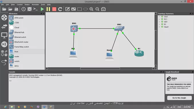 مشکل من حل شد روش کار رو اینجا میگم شاید به درد کسی خورد 
کافیه فقط سرور local و سرور remote ایی که برای IOU استفاده می کنیم در یک subnet باشند
در شکل زیر من IOS ایی ها و IOUایی ها رو با VPCS بهم متصل کردم 
||http://network.tosinso.com/files/get/42e512b8-e8a1-4812-bc98-bdc08f9cc247||
تنها مشکل اینکه فعلا با VPCS میتونم مستقیم به IOU متصل شم و هنوز نتونستم با ماشین مجازی مستقیم به IOU متصل شم (البته به شکل غیر مستقیم با استفاده از IOS ایی ها میشه متصل شد بهش)