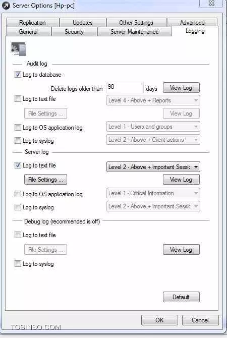من چیزی توی منوی logging توی server options پیدا نکردم||https://tosinso.com/files/get/42fb487a-f635-4d31-af62-82d13988162c||