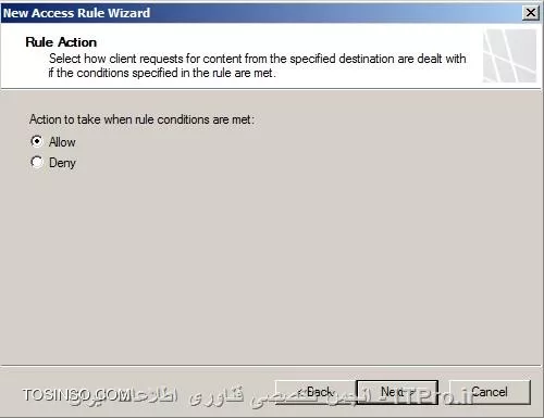 Action فایروال TMG در Web Access Policy