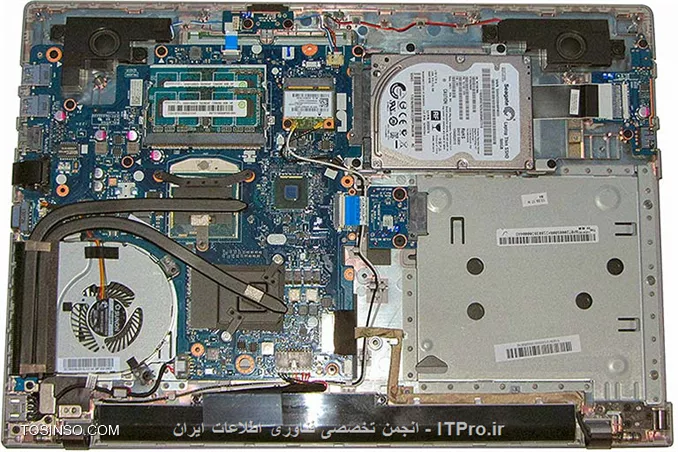 نمونه ای از باتری داخلی از سری لب تاب های Lenovo