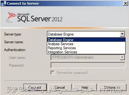 آموزش SQL Server انتخاب نوع سرویس صفحه اصلی متصل شدن به SQL سرور
