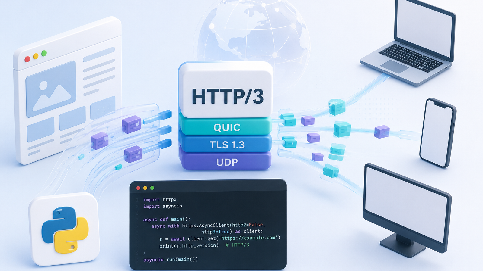 کالبدشکافی پروتکل HTTP/3 در پایتون: آیا فریمورک ‌های مدرن آماده نسل بعدی وب هستند؟