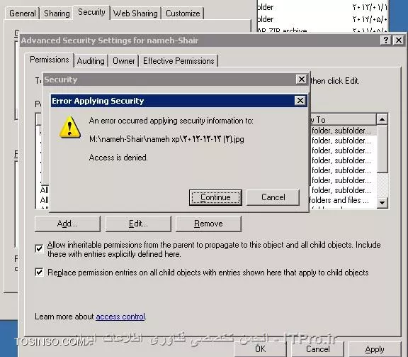 این کار انجام دادم و برای فایل هایی که باز نمیشن پیغام access denied  میده
||http://network.tosinso.com/files/get/46558989-5023-4cd1-92ed-e05f083c002a||
