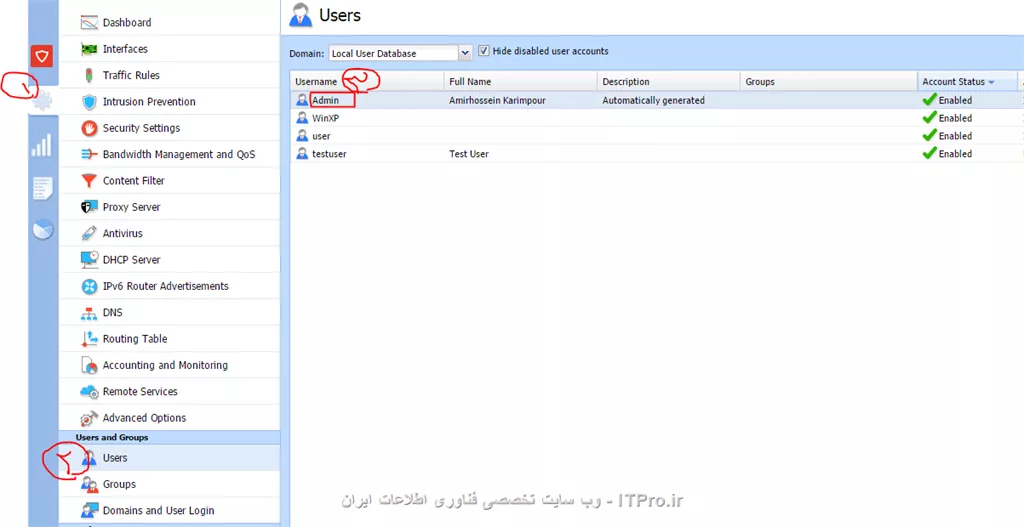 توی قسمت Configurations بخش User and Groups روی Users کلیک کنید و پسورد ادمین رو ریست کنید.
||https://network.tosinso.com/files/get/4686c69a-a539-46ab-81ef-edbfbaefed1e||
روی یوزد Admin کلیک کنید و در قسمت Password پسورد رو وارد کنید و OK کنید. توجه کنید که باید Confirm Password رو هم وارد کنید ...