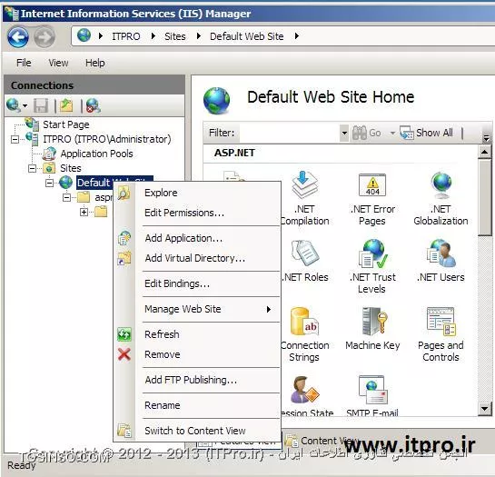 کاربرد ماژول های مختلف در IIS