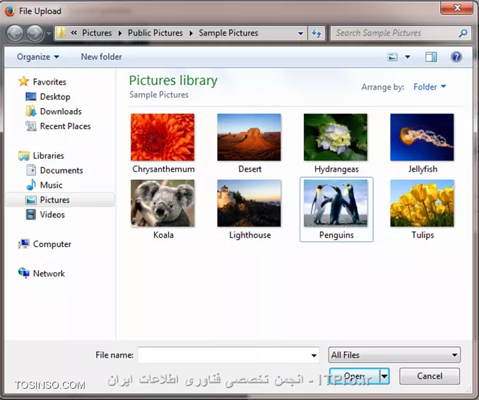 پنجره Open یا Save