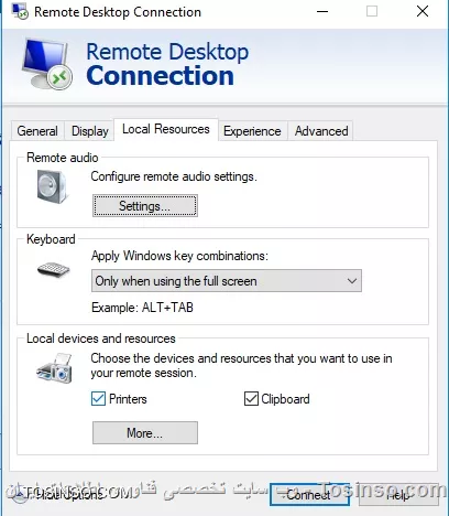 سلام دوست عزیز
ابتدا باید از این قسمت در تنظیمات ریموت کلاینت تیک مربوط به پرینتر رو حتما زده باشید.

||https://network.tosinso.com/files/get/48a7f3f8-2784-4352-94e0-326a4c5c951d||

در این صورت پرینتر کلاینت در سرور به صورت Redirected نشان داده خواهد شد و می تونید با انتخاب اون پرینتر پرینت های خود را از روی کلاینت بگیرید