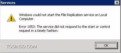 file replication:استارت نشدن سرویس file replicatin در ویندوز سرور 2008 r2
